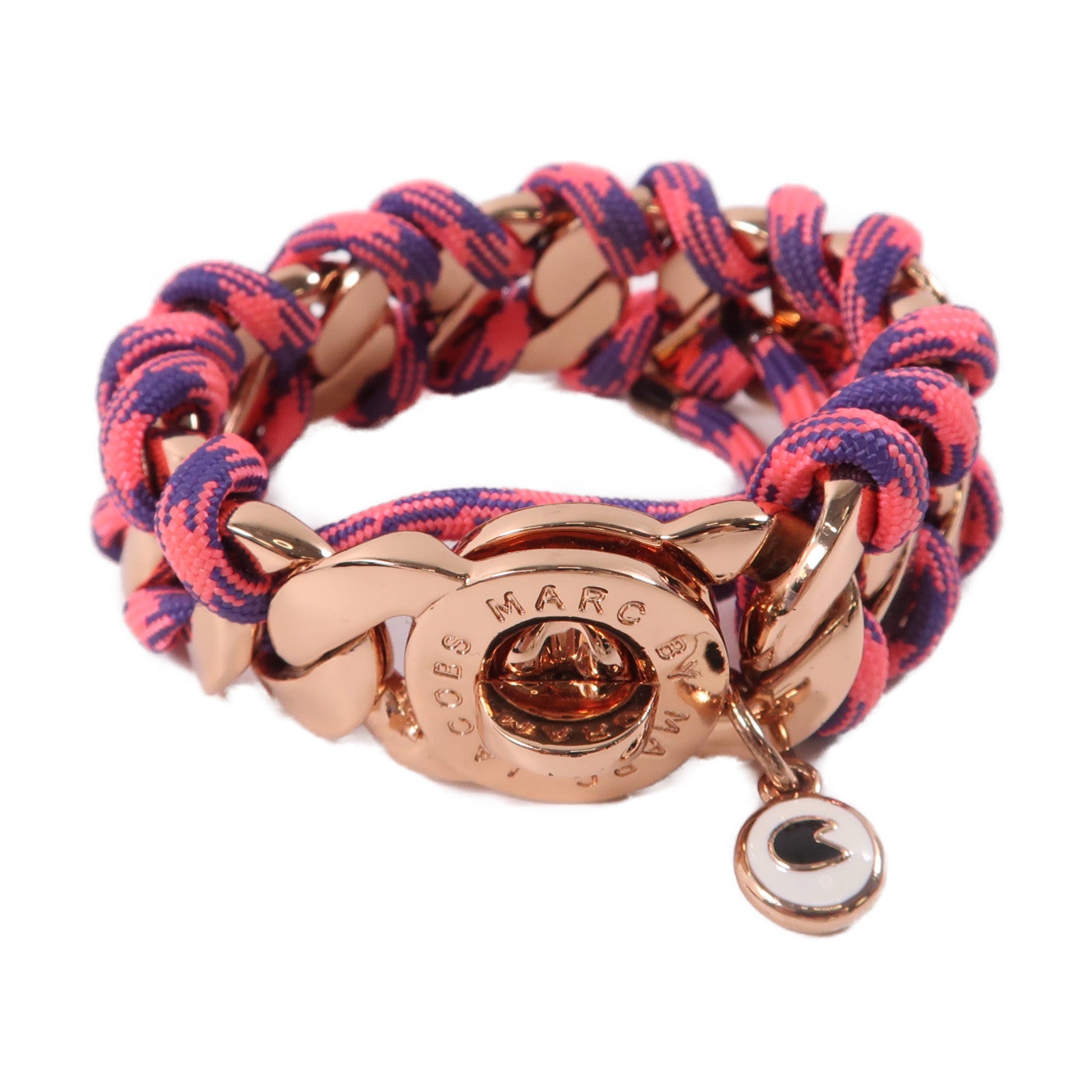 MARC JACOBS 尼龍Bracelet金扣手鐲粉紅色