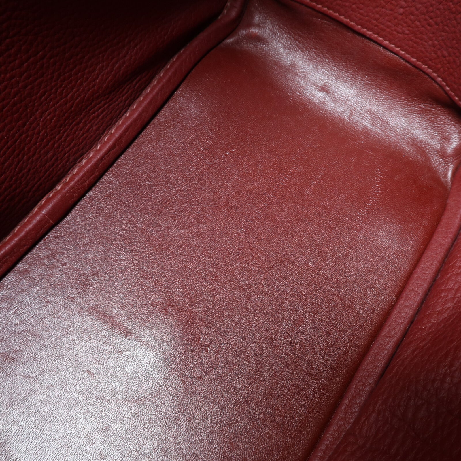 HERMES Clemence皮革Lindy 30銀扣肩背袋Havane/Rouge Grenade