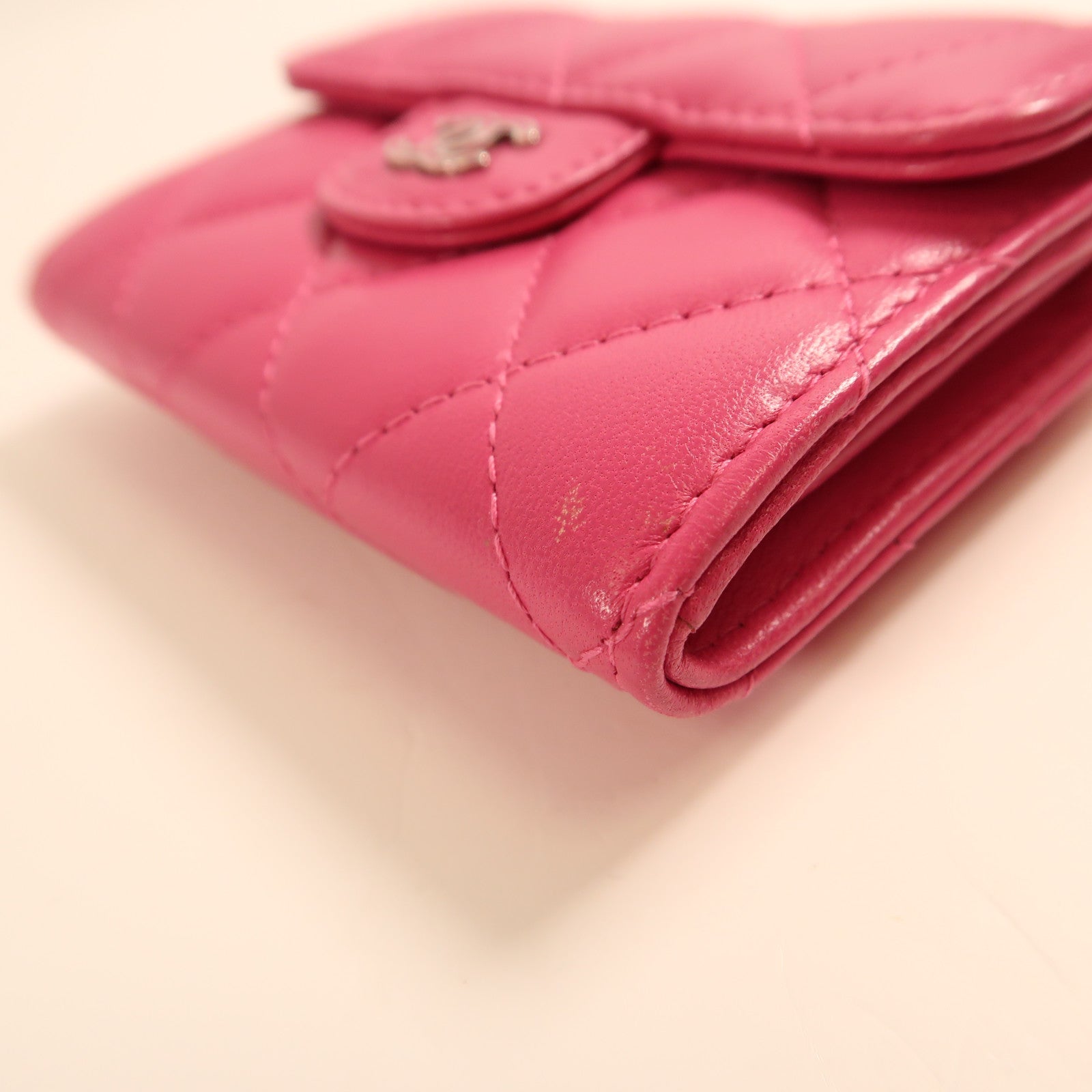 CHANEL 【激減優惠】羊皮皮革Card Case銀扣卡片套