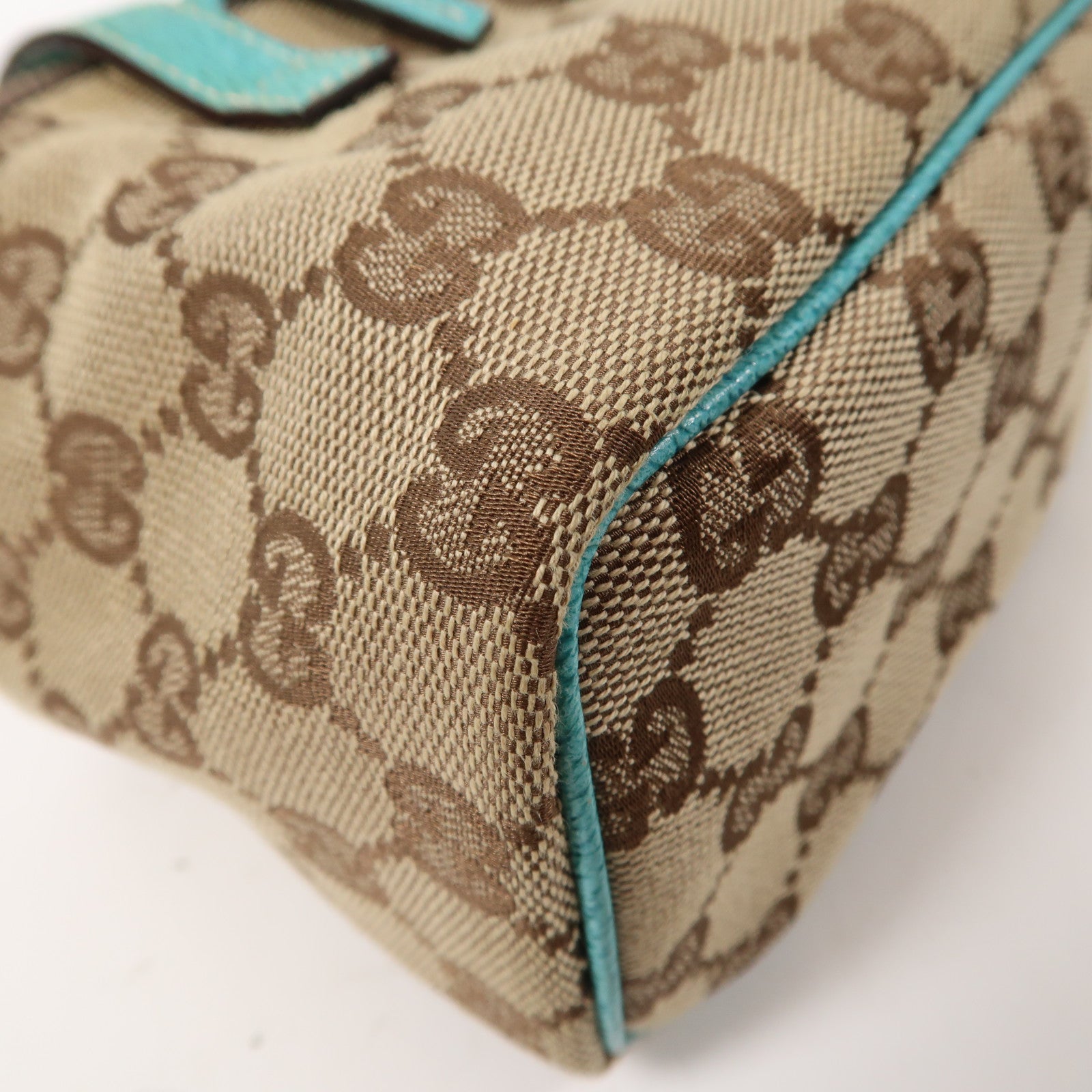 GUCCI 【激減優惠】帆布Small Vanity Bag銀扣手挽袋啡色