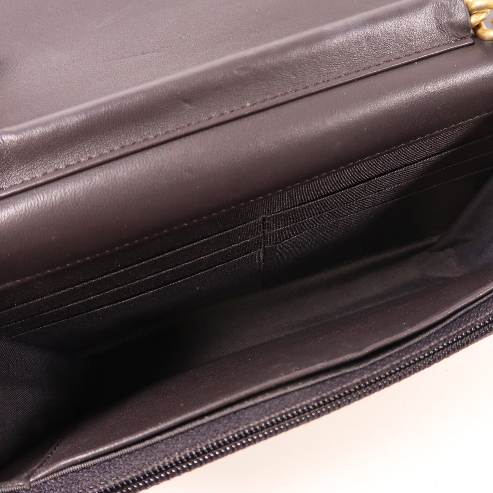 CHANEL 羊皮皮革Woc金扣鏈帶肩背袋紫色