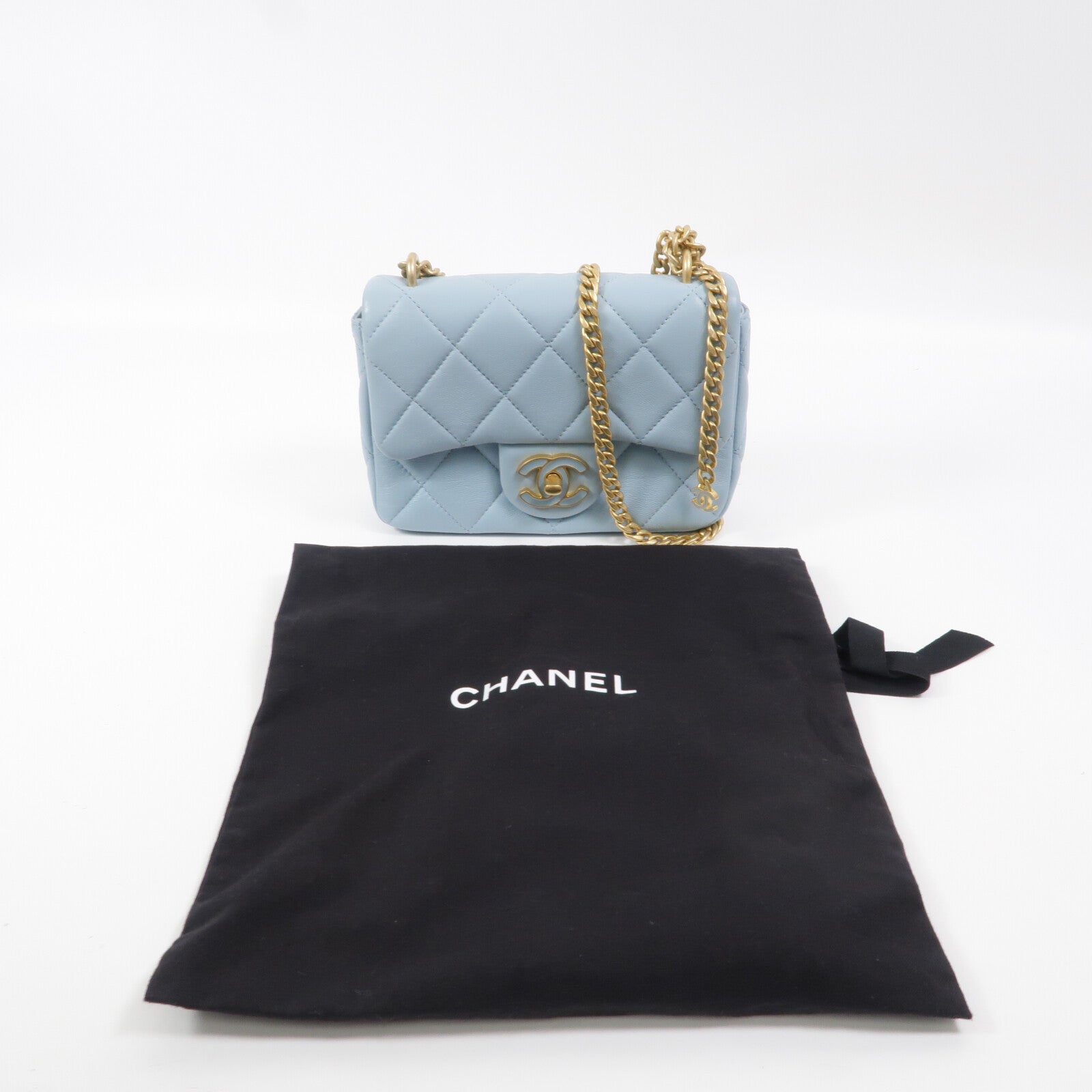 CHANEL 牛皮皮革Chain shoulder鏈帶肩背袋