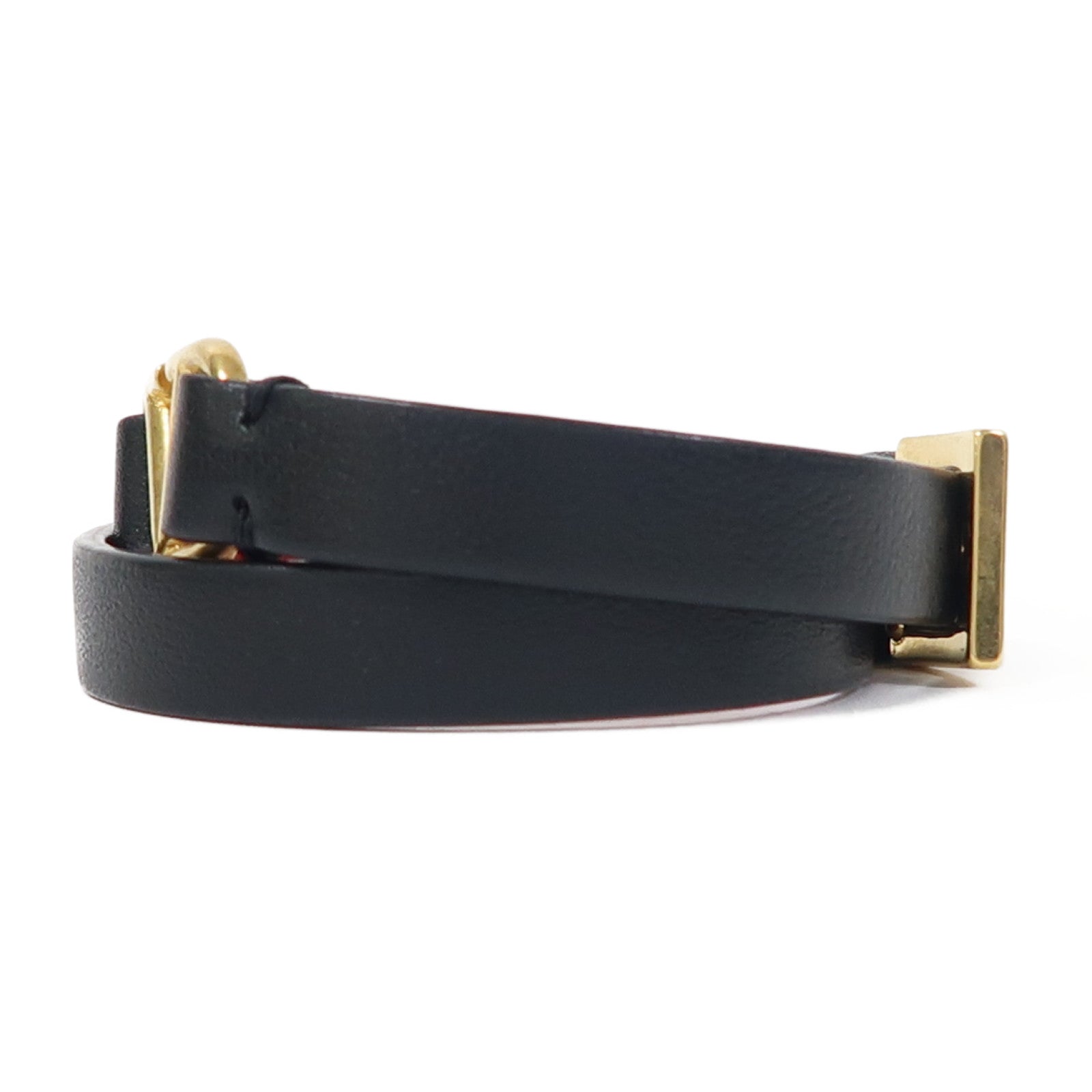 Valentino 牛皮皮革Vlogo手鐲黑色