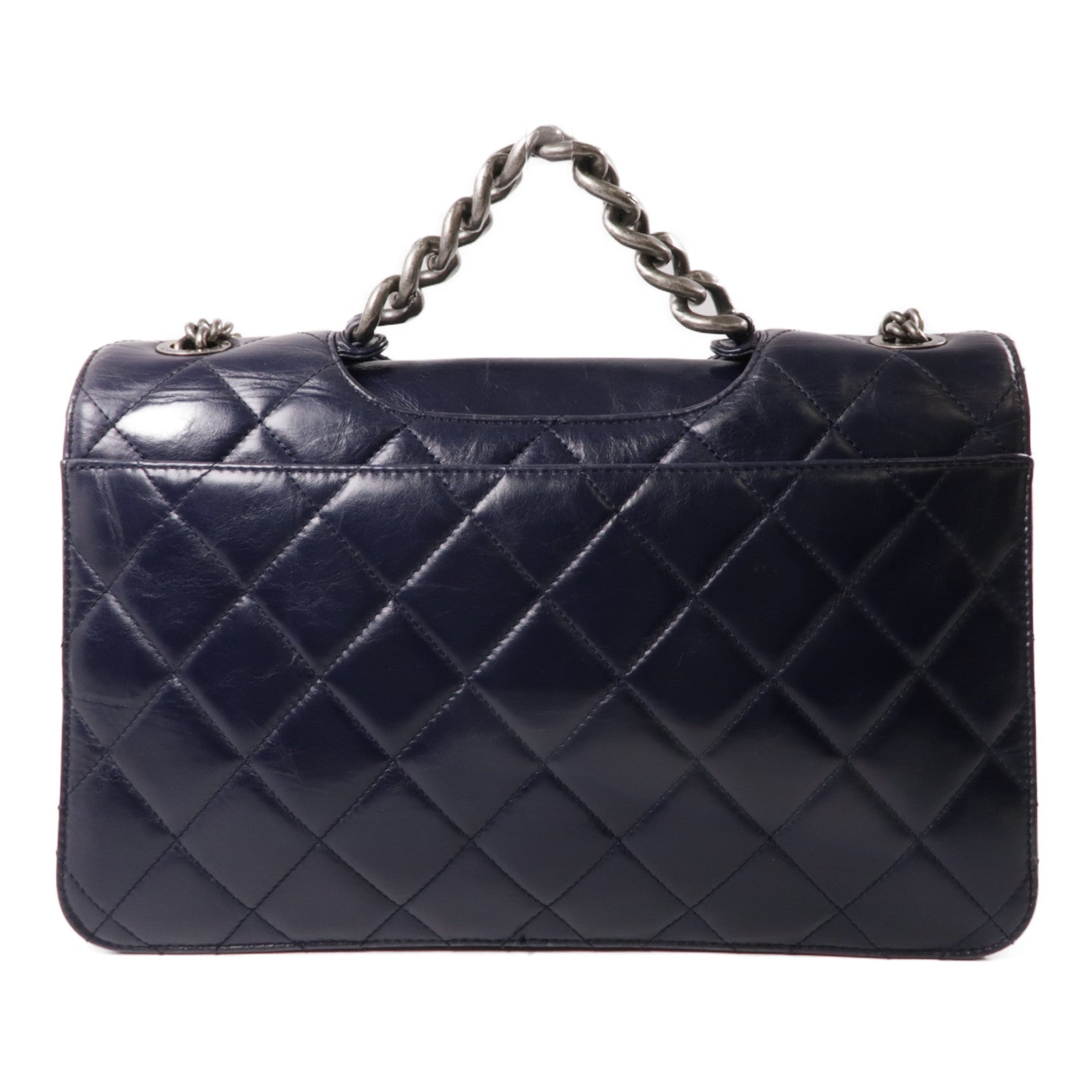 CHANEL 牛皮皮革2 Way Chain Shoulder銀扣手挽肩背兩用袋