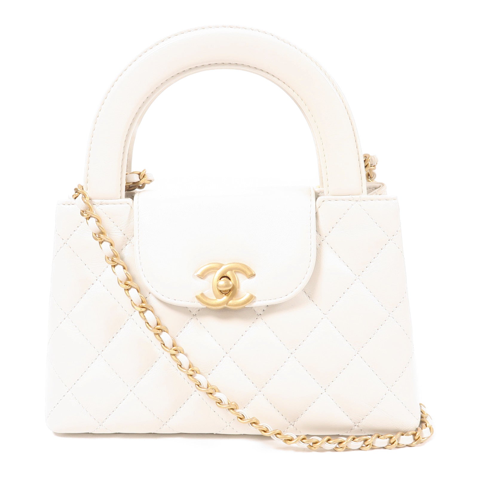 CHANEL 【激減優惠】羊皮皮革Mini Kelly金扣手挽肩背兩用袋