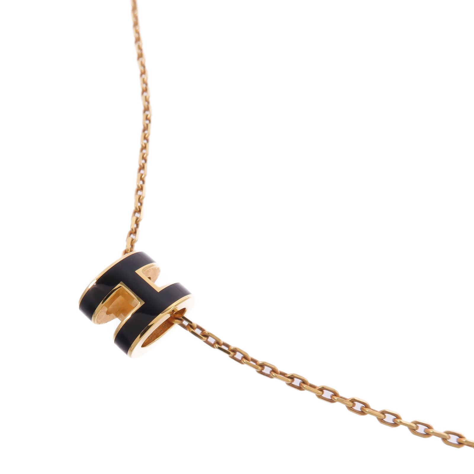 HERMES 金屬Mini Pop H Necklace項鍊Noir