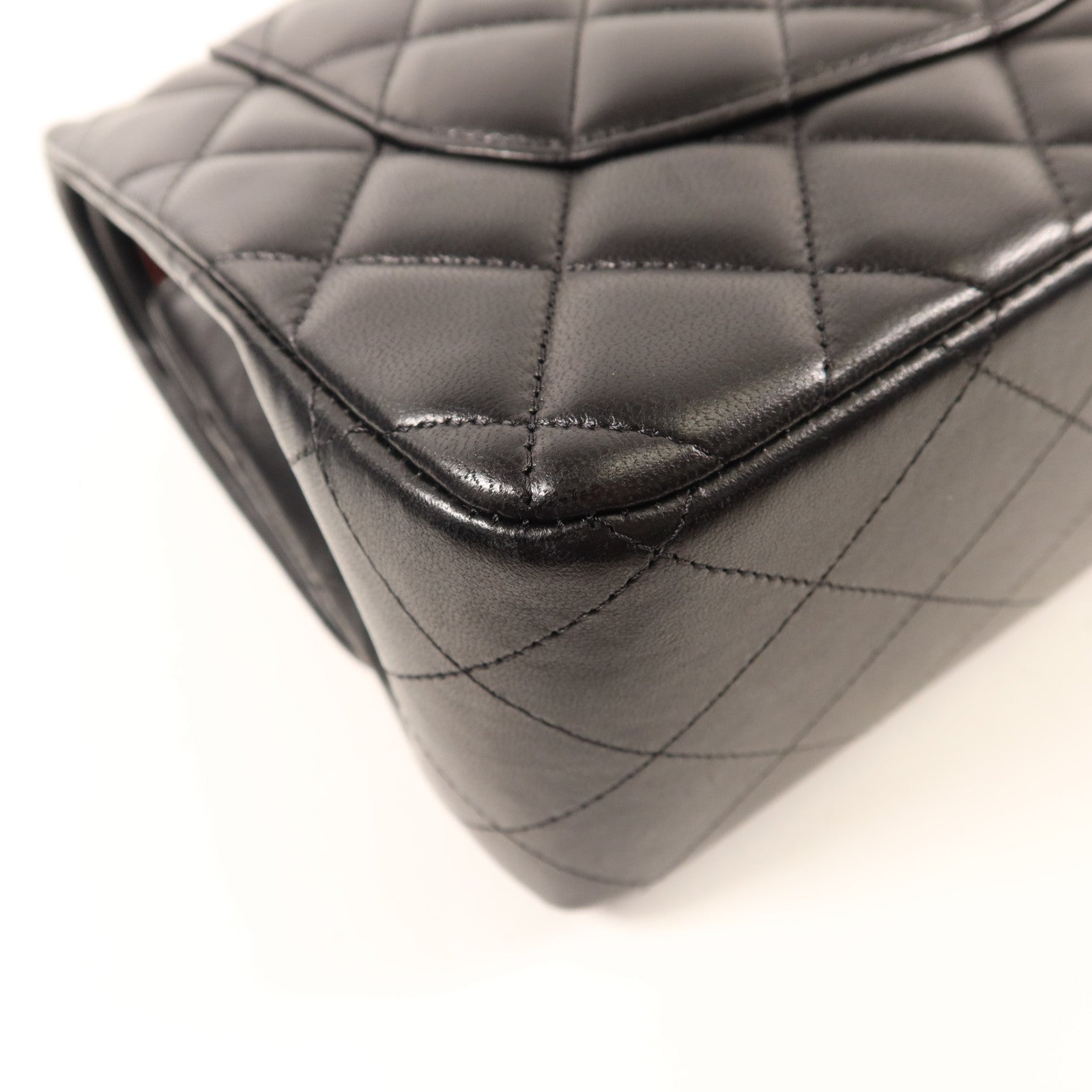 CHANEL 羊皮皮革Large Classic銀扣鏈帶肩背袋