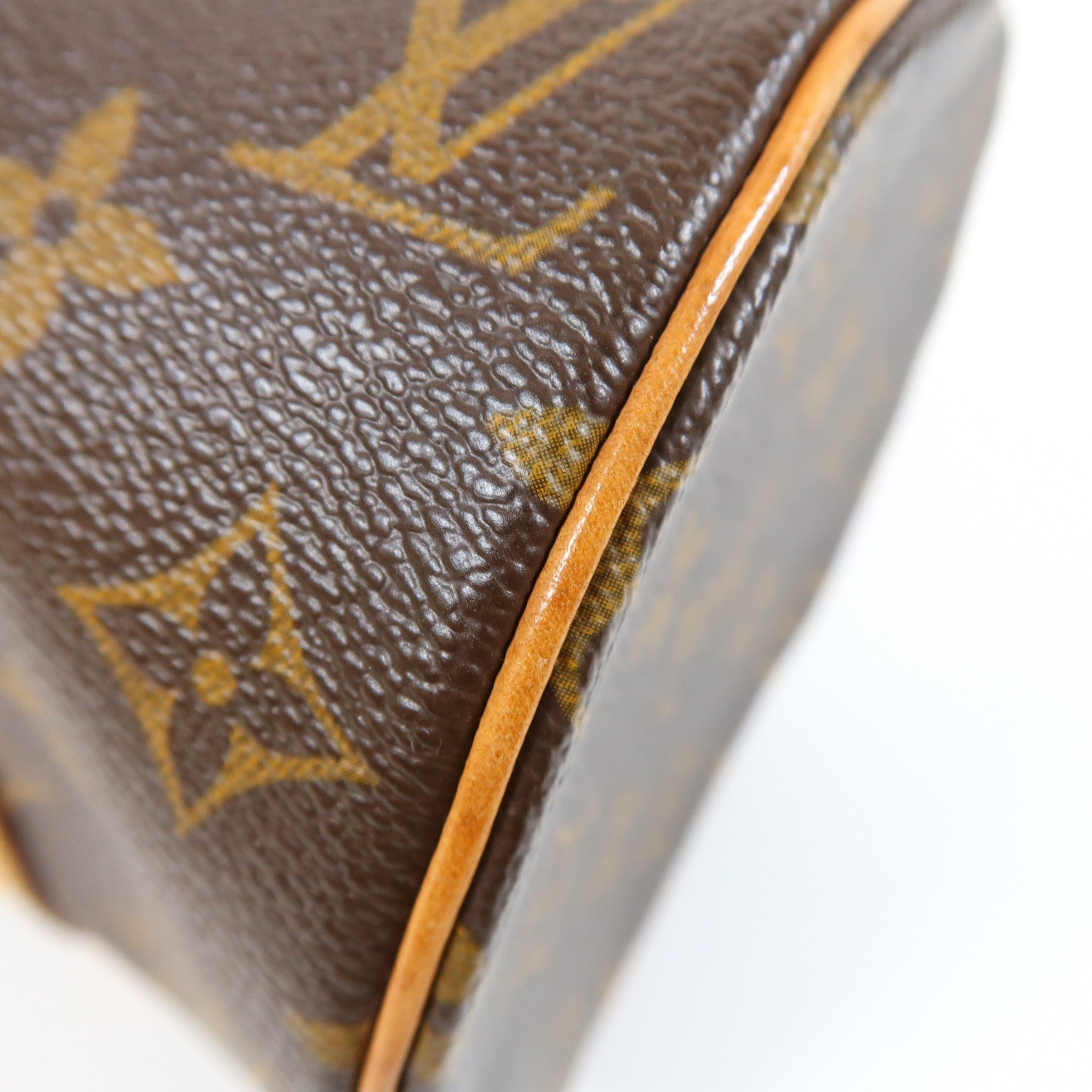 LOUIS VUITTON Monogram Papillon PM金扣手挽袋棕色