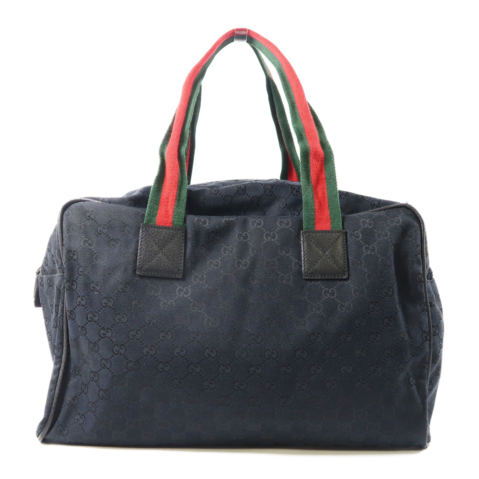 GUCCI 帆布Hand Bag銀扣肩背袋黑色