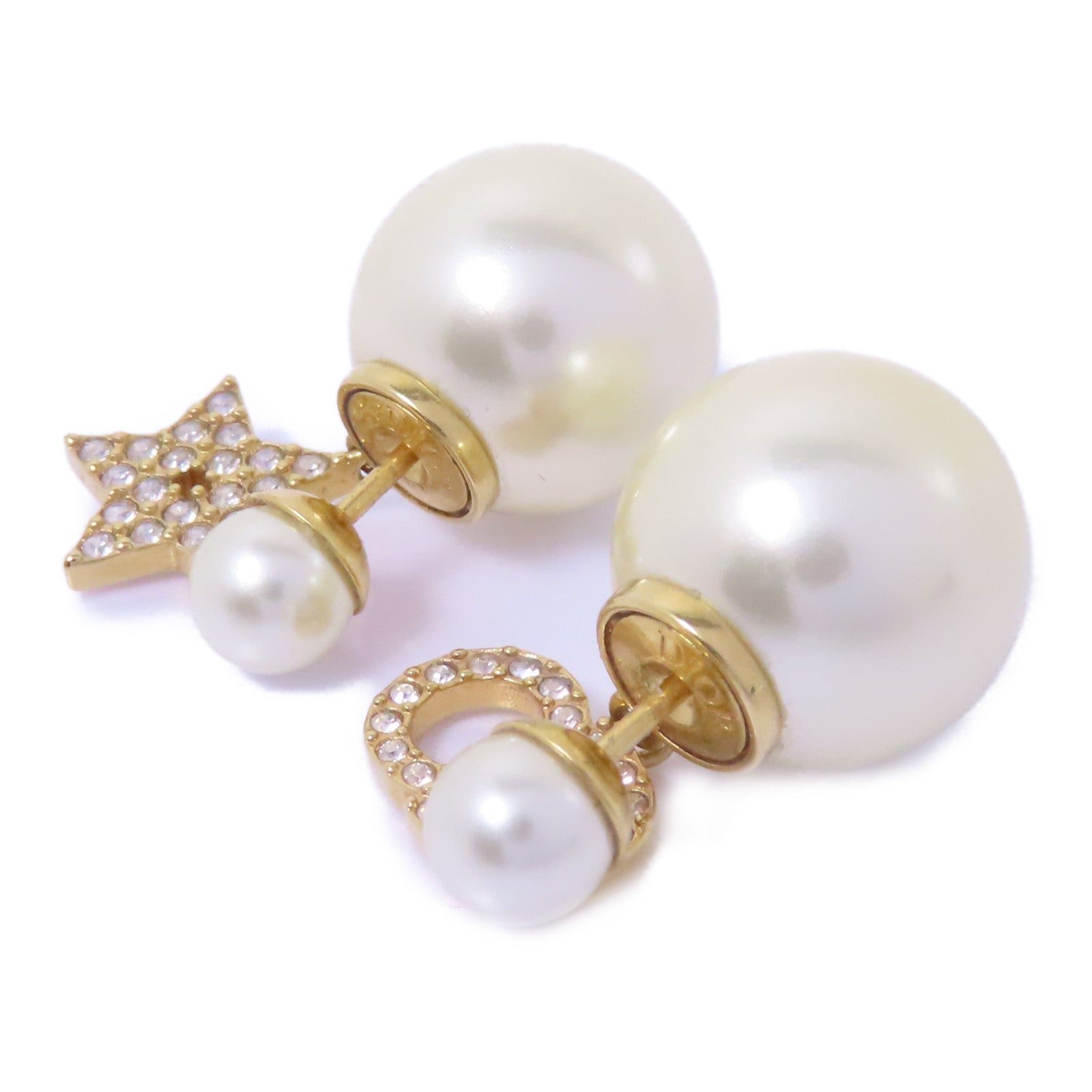 Dior 金屬/PVC Earrings耳環白色/金色