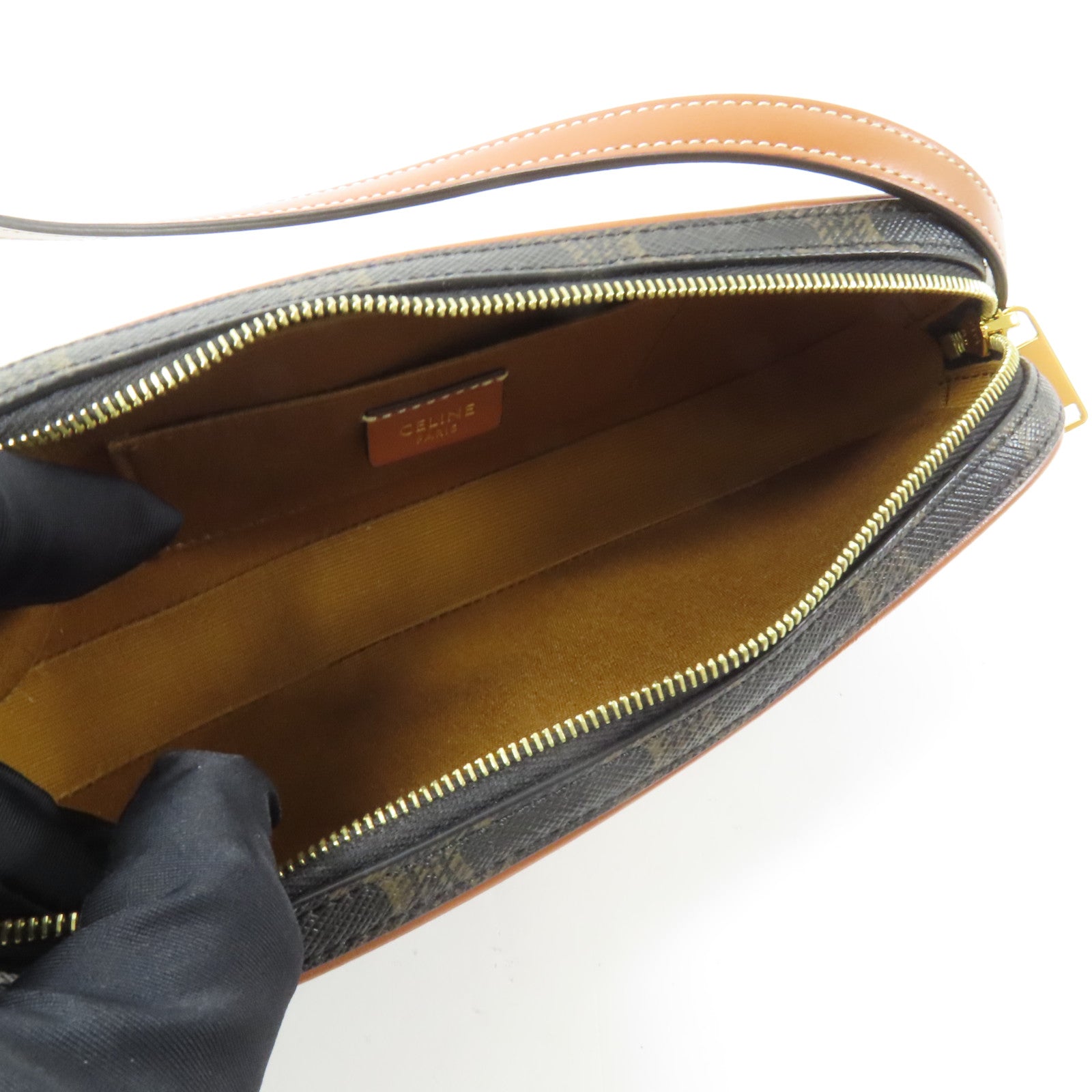 CELINE 塗層帆布Shoulder Bag金扣肩背袋