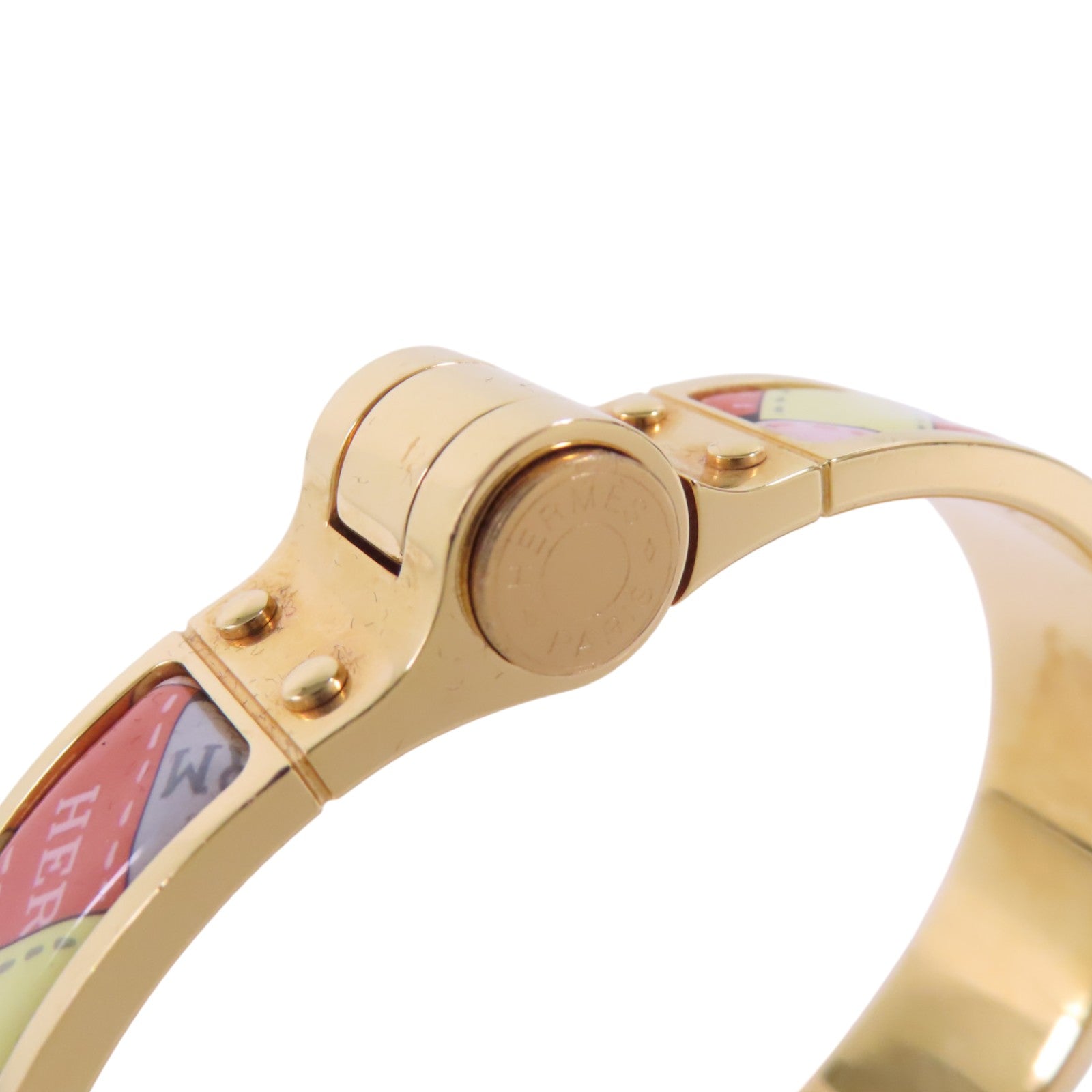 HERMES 金屬/琺瑯Hinged Bracelet金扣手鐲