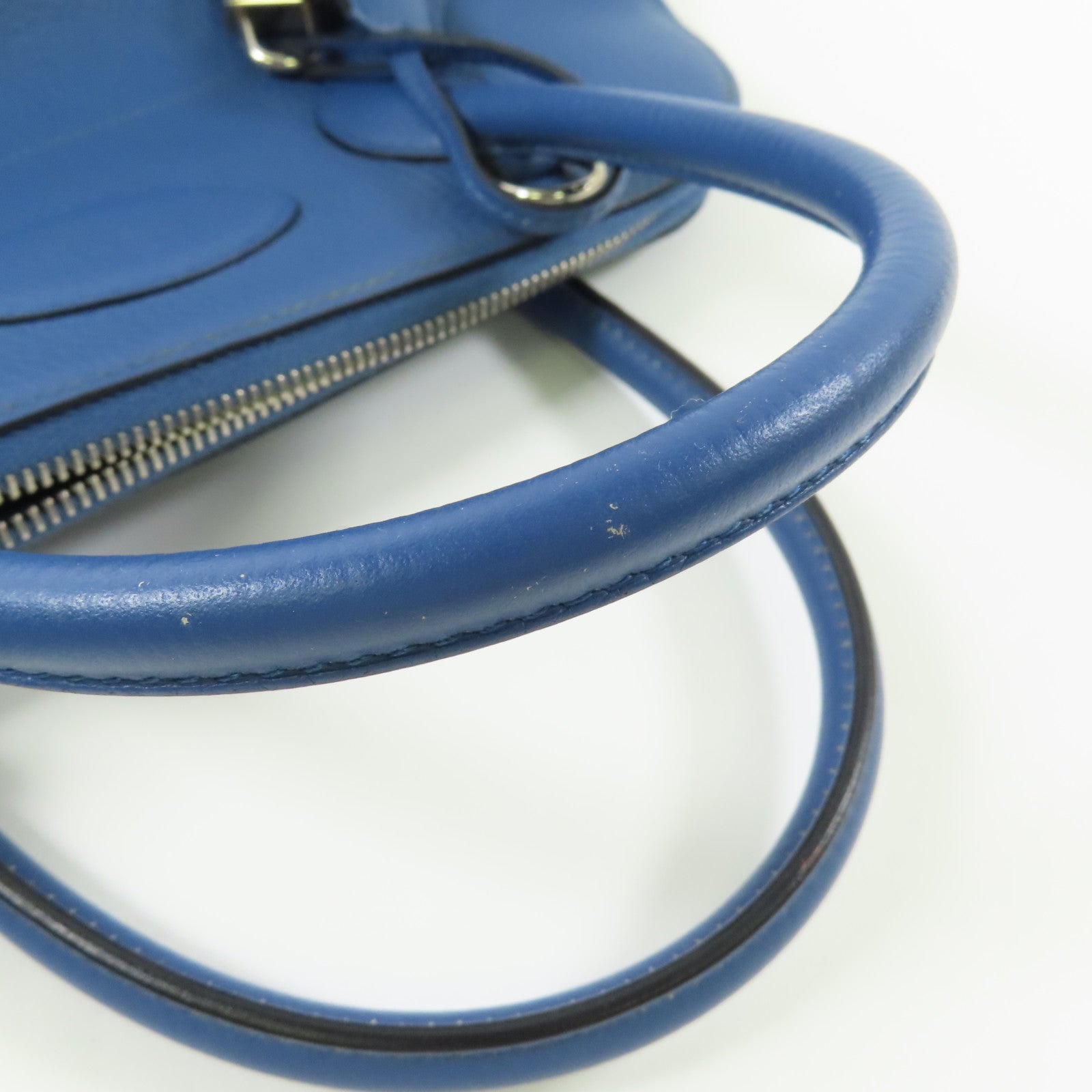 HERMES Clemence皮革Bolide 31銀扣手挽肩背兩用袋7E Bleu Brighton