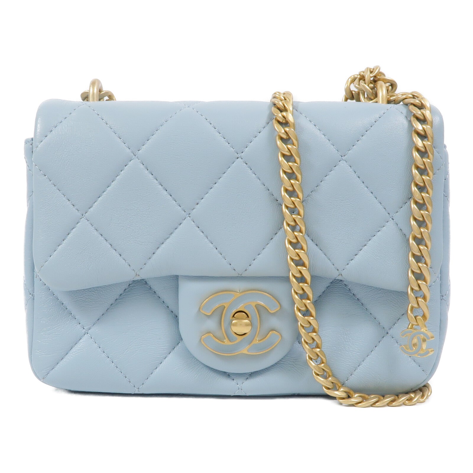 CHANEL 牛皮皮革Chain shoulder鏈帶肩背袋