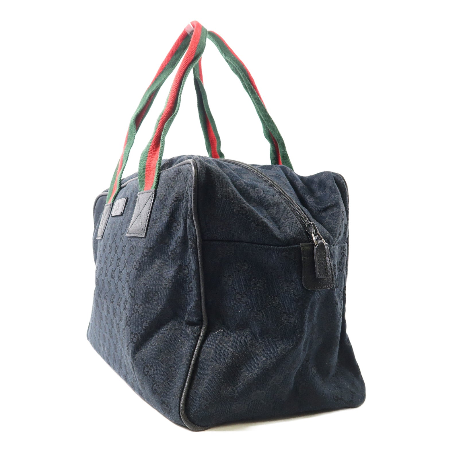 GUCCI 帆布Hand Bag銀扣肩背袋黑色