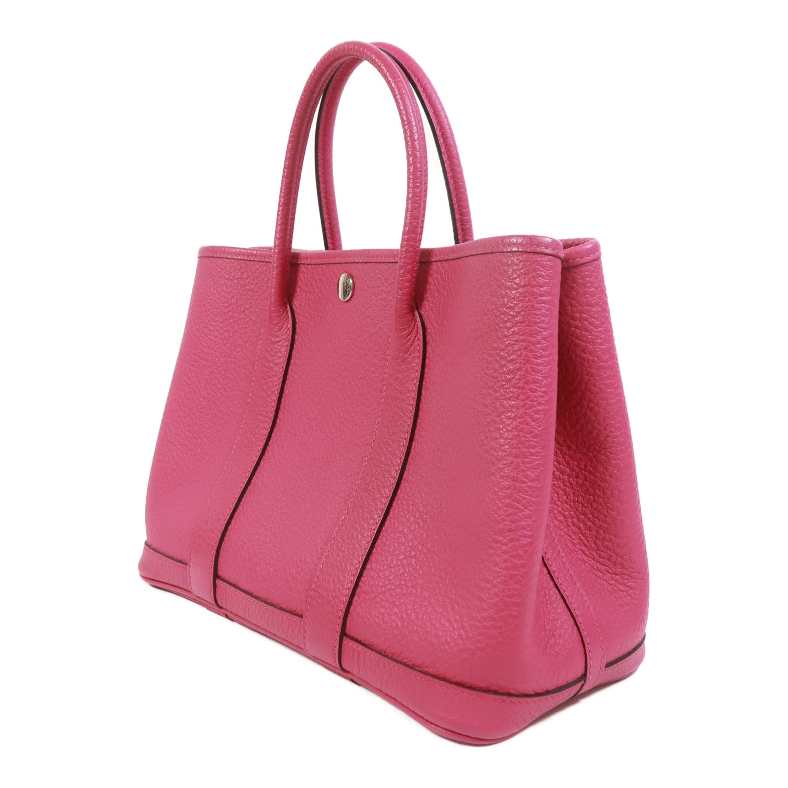 HERMES Negonda皮革Garden Party TPM銀扣手挽袋Rose Pourpre