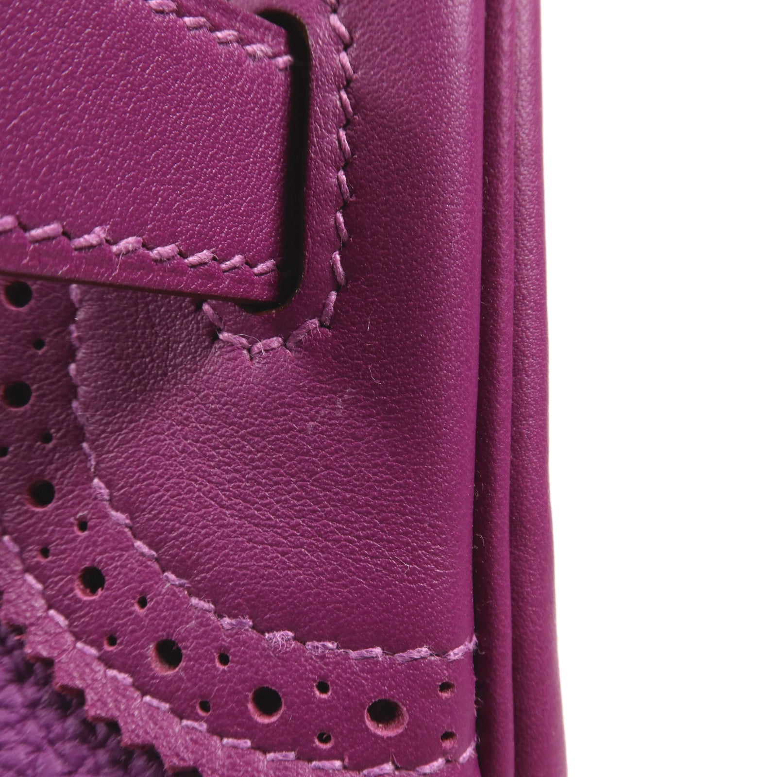 HERMES Swift皮革Birkin 30 Ghillies銀扣手挽袋Anemone