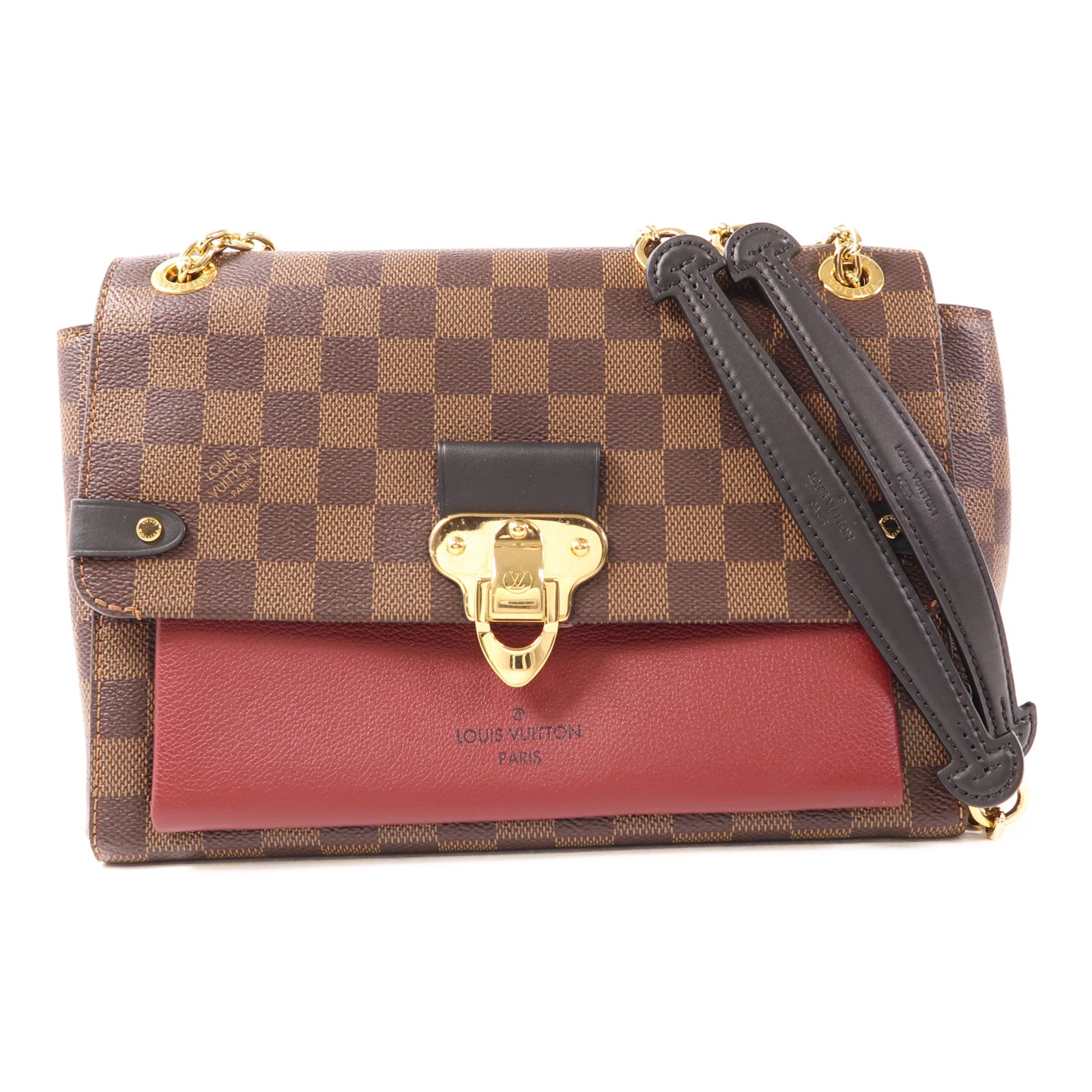 LOUIS VUITTON Damier Vavin PM金扣鏈帶肩背袋