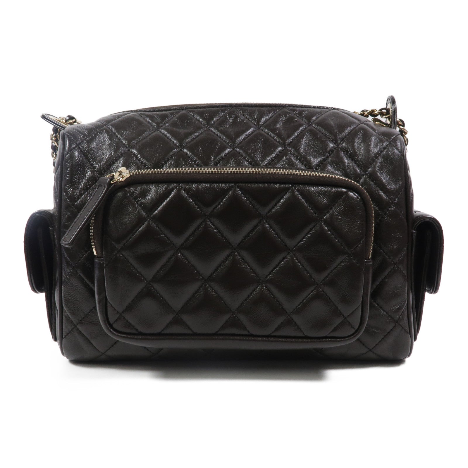 CHANEL 羊皮皮革Camera Bag鏈帶肩背袋