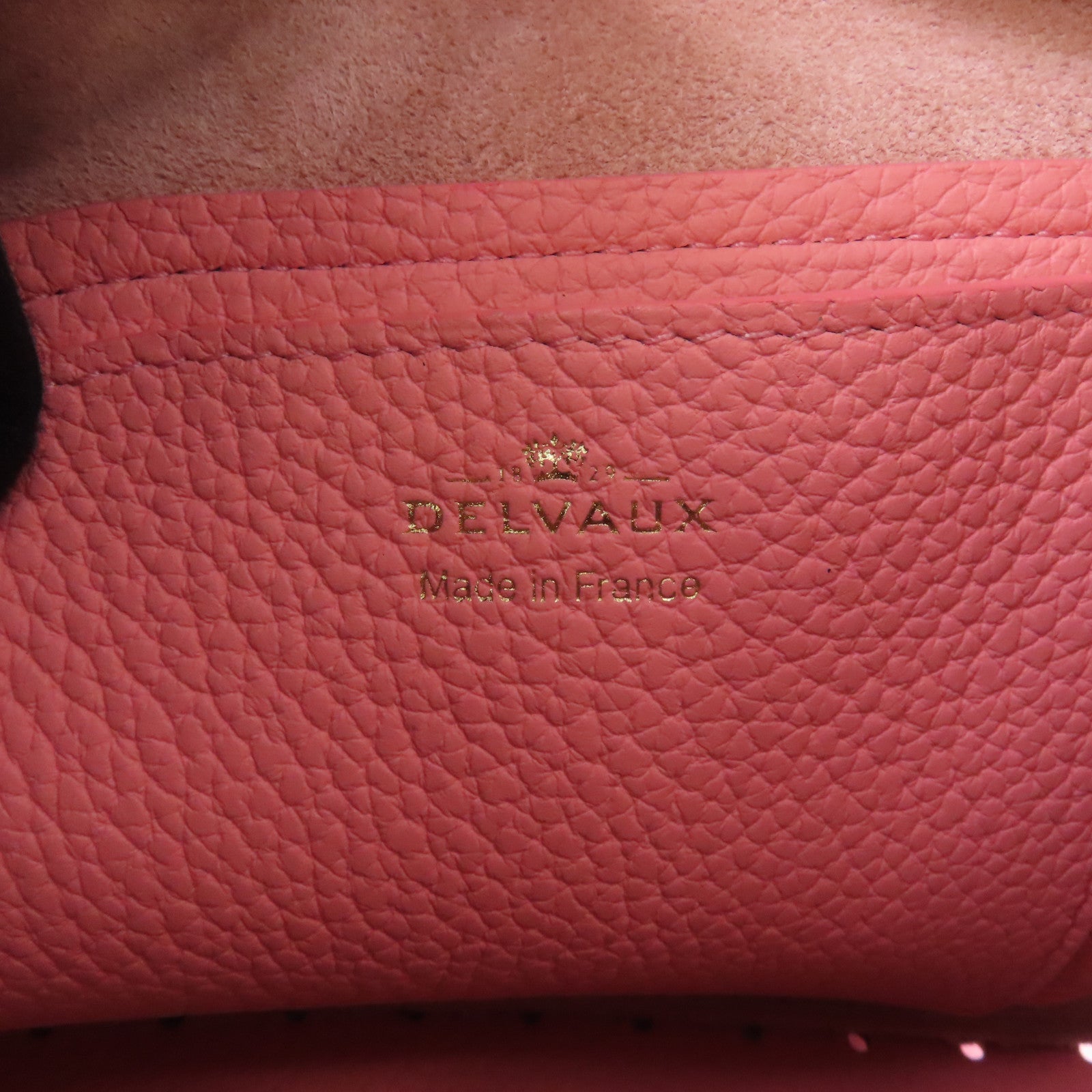 Delvaux Taurillon Soft Pin Swing金扣手挽肩背兩用袋粉紅色