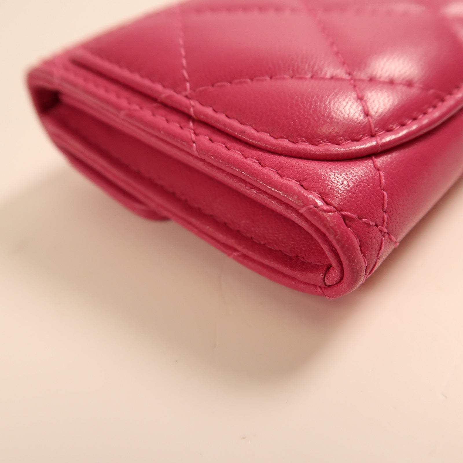 CHANEL 【激減優惠】羊皮皮革Card Case銀扣卡片套