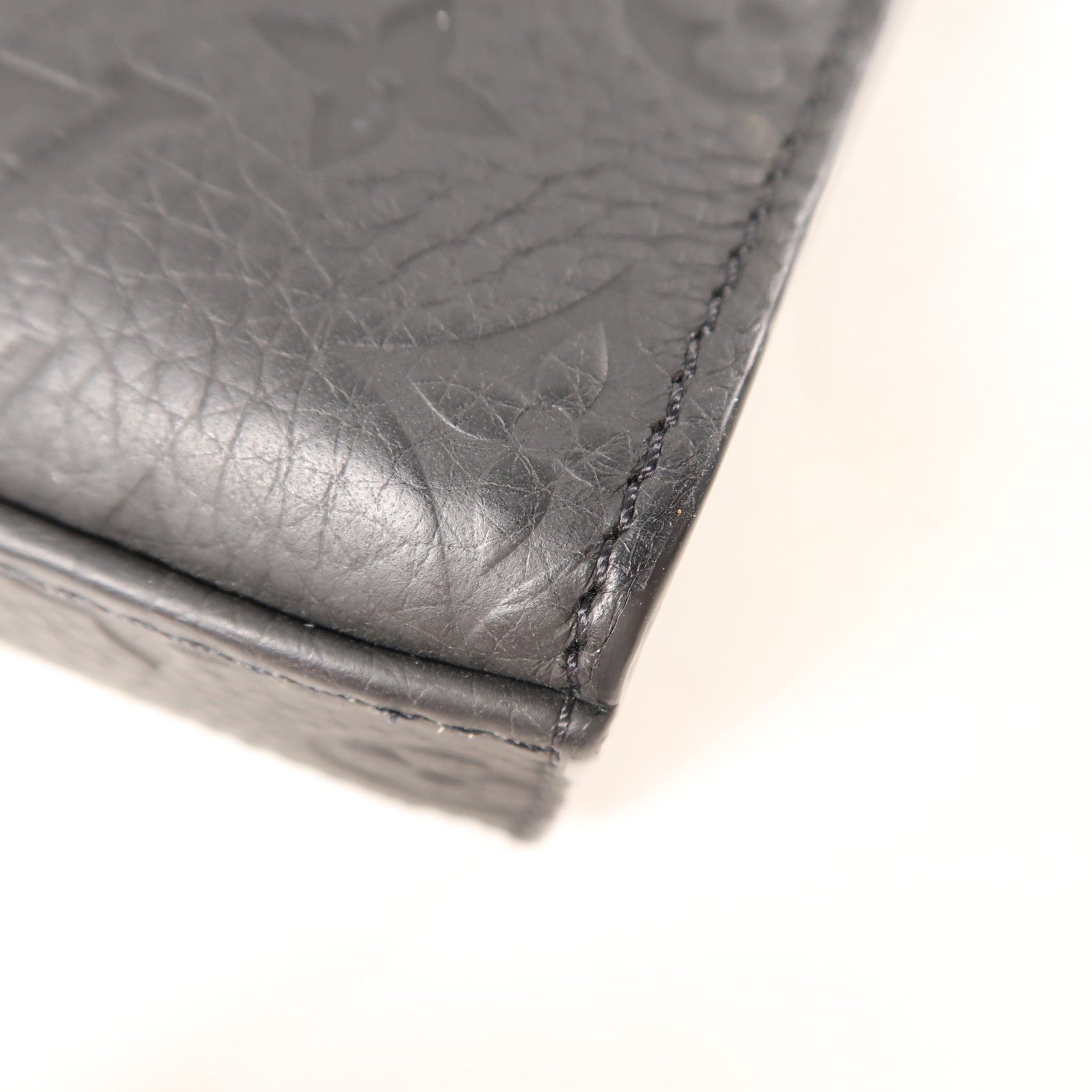 LOUIS VUITTON Taurillon皮革Sac Plat Cross手挽肩背兩用袋黑色