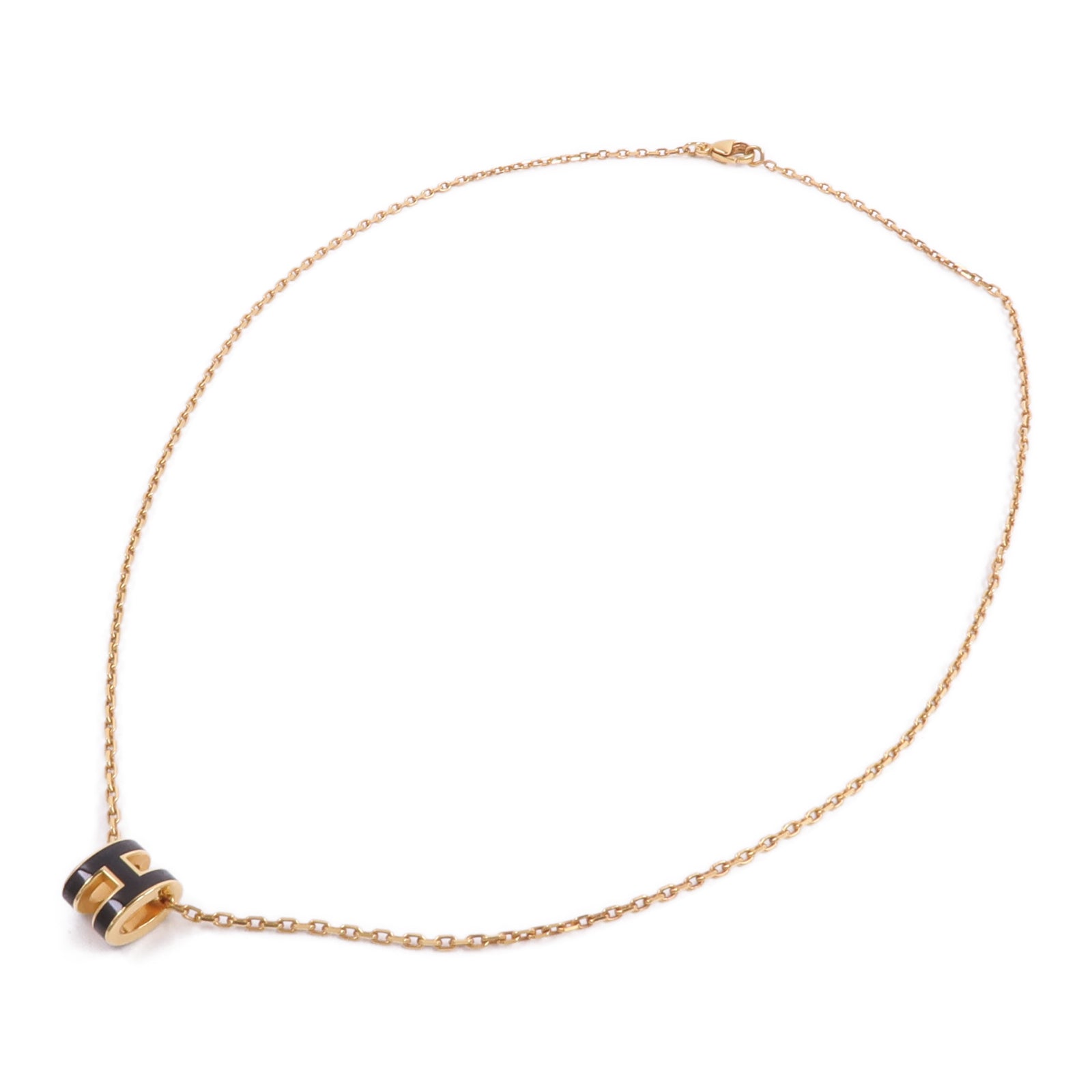 HERMES 金屬Mini Pop H Necklace項鍊Noir