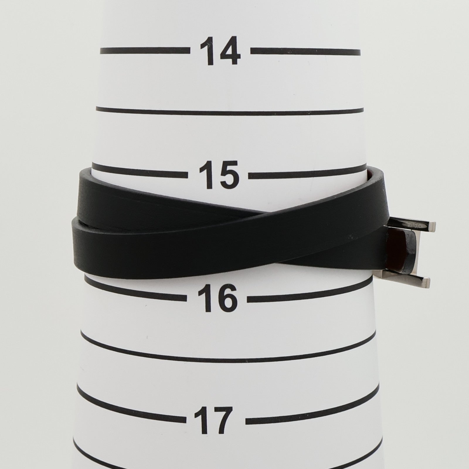 HERMES Chamonix/Tadelakt皮革Behapi Double Tour Bracelet手帶Noir