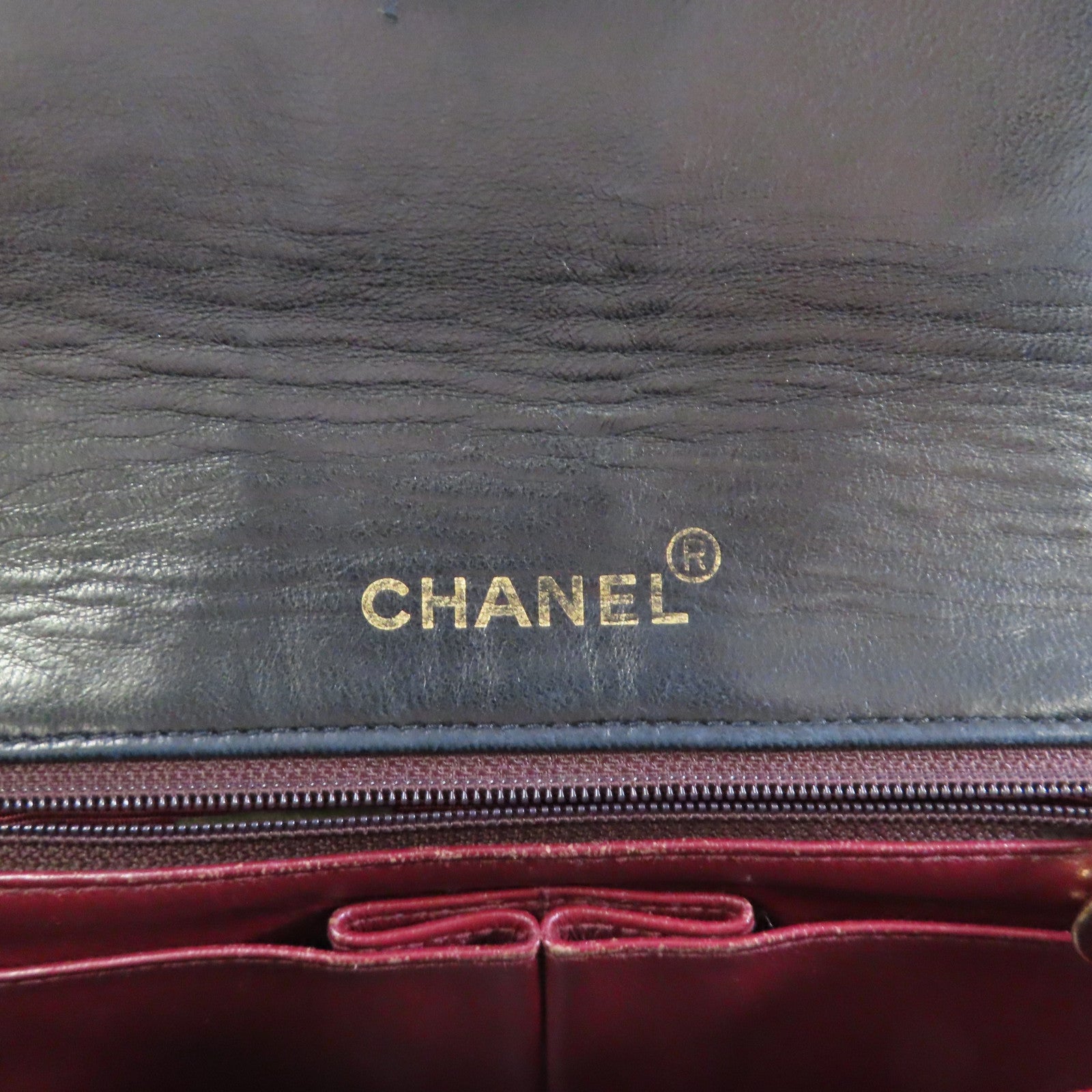 CHANEL 菱格羊皮皮革Vintage Classic Chain Shoulder Bag金扣鏈帶肩背袋黑色