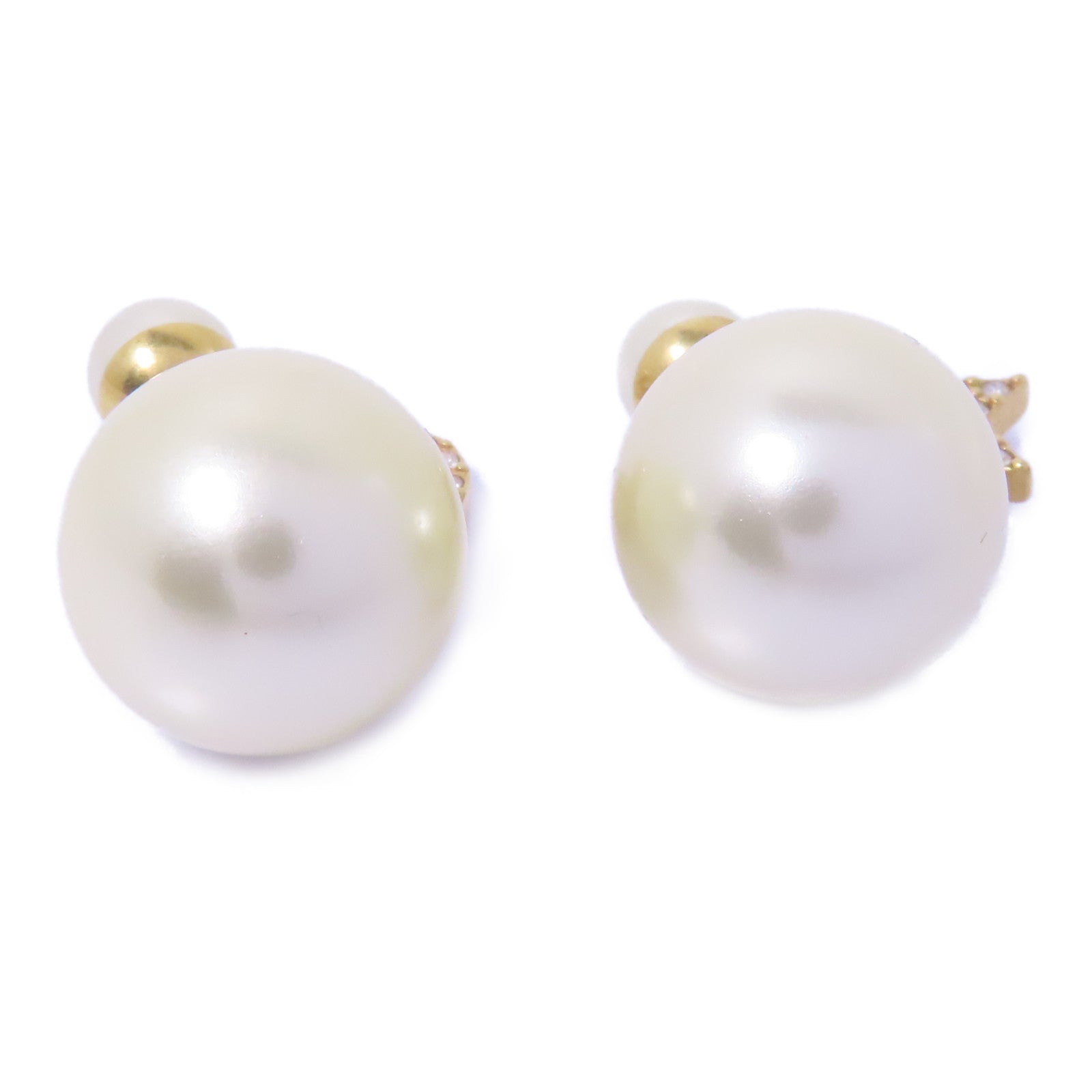 Dior 金屬/PVC Earrings耳環白色/金色