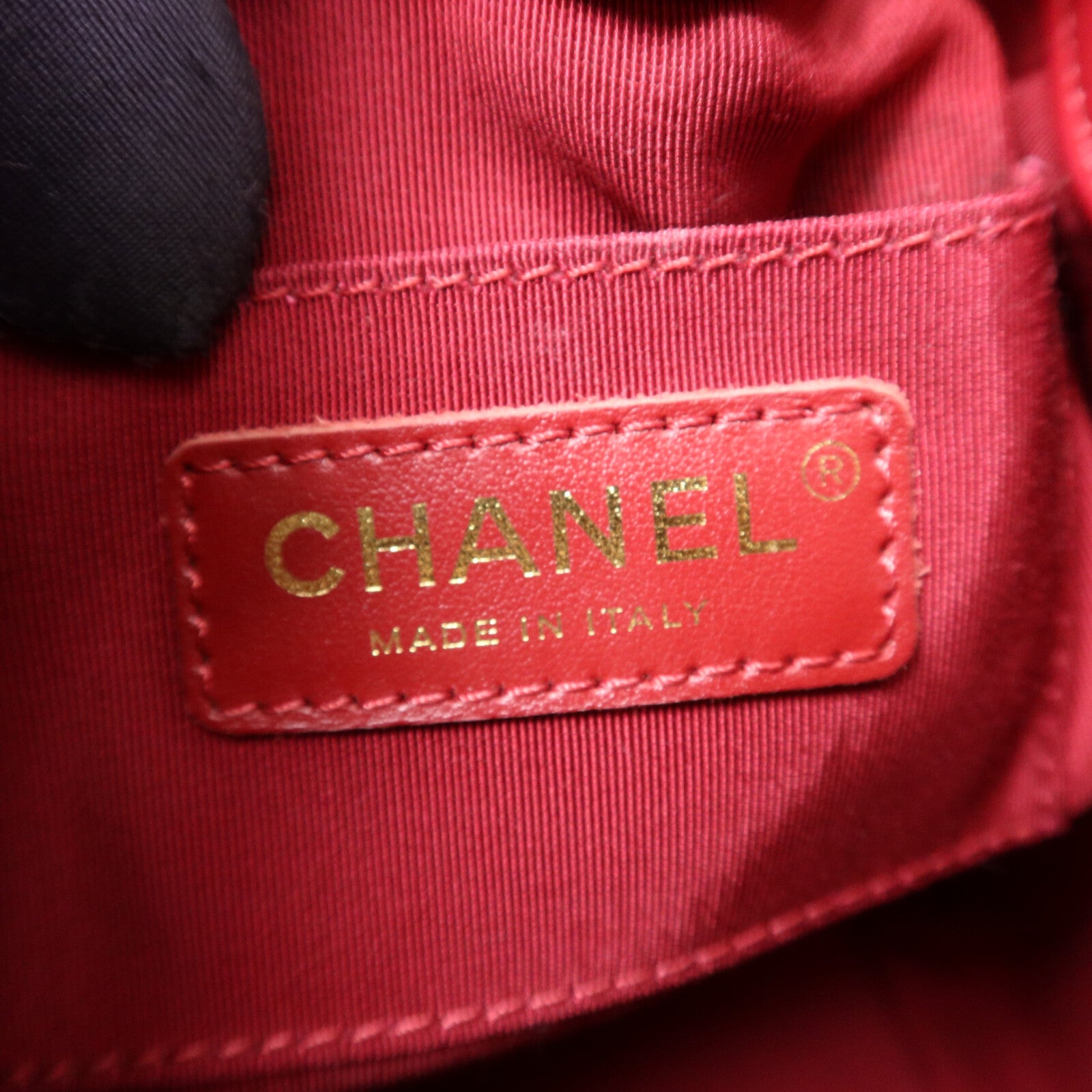 CHANEL 牛皮皮革Bucket Bag金扣鏈帶手挽肩背兩用袋