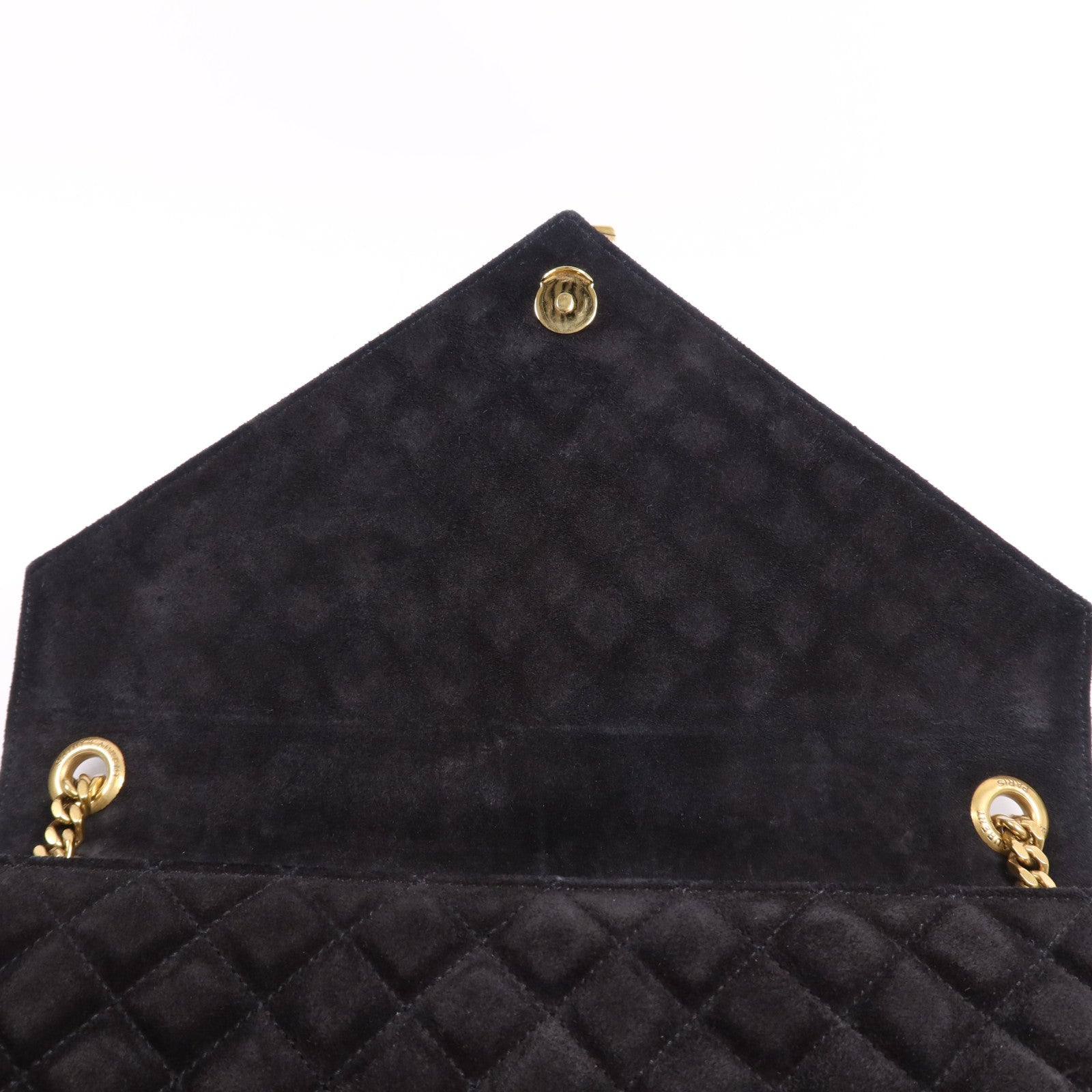 YVES SAINT LAURENT 麂皮皮革Envelope Large金扣鏈帶肩背袋