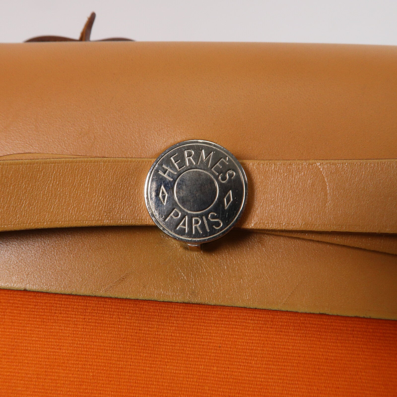 HERMES 帆布Herbag PM手挽肩背兩用袋Feu