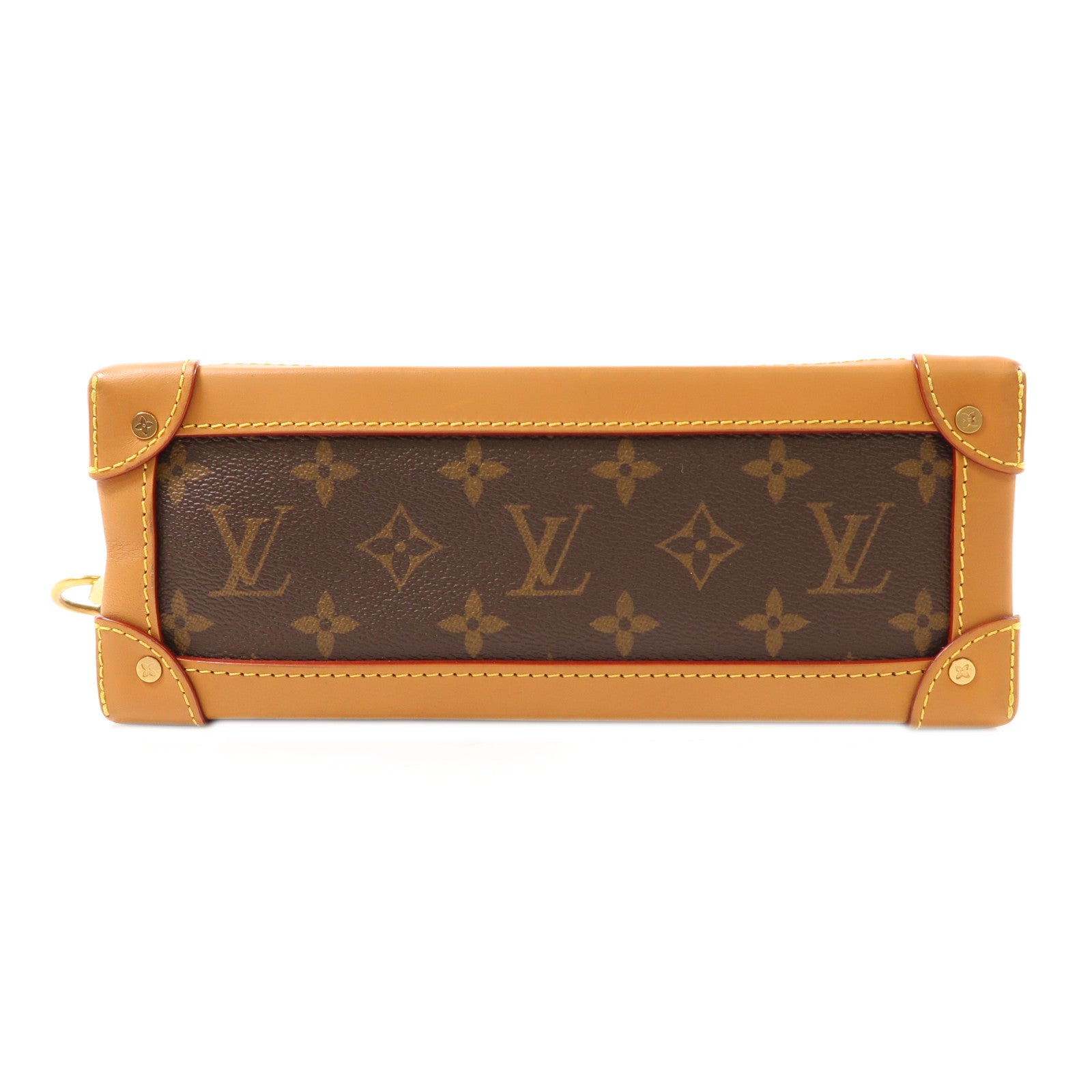 LOUIS VUITTON Monogram Soft Trunk金扣肩背袋棕色