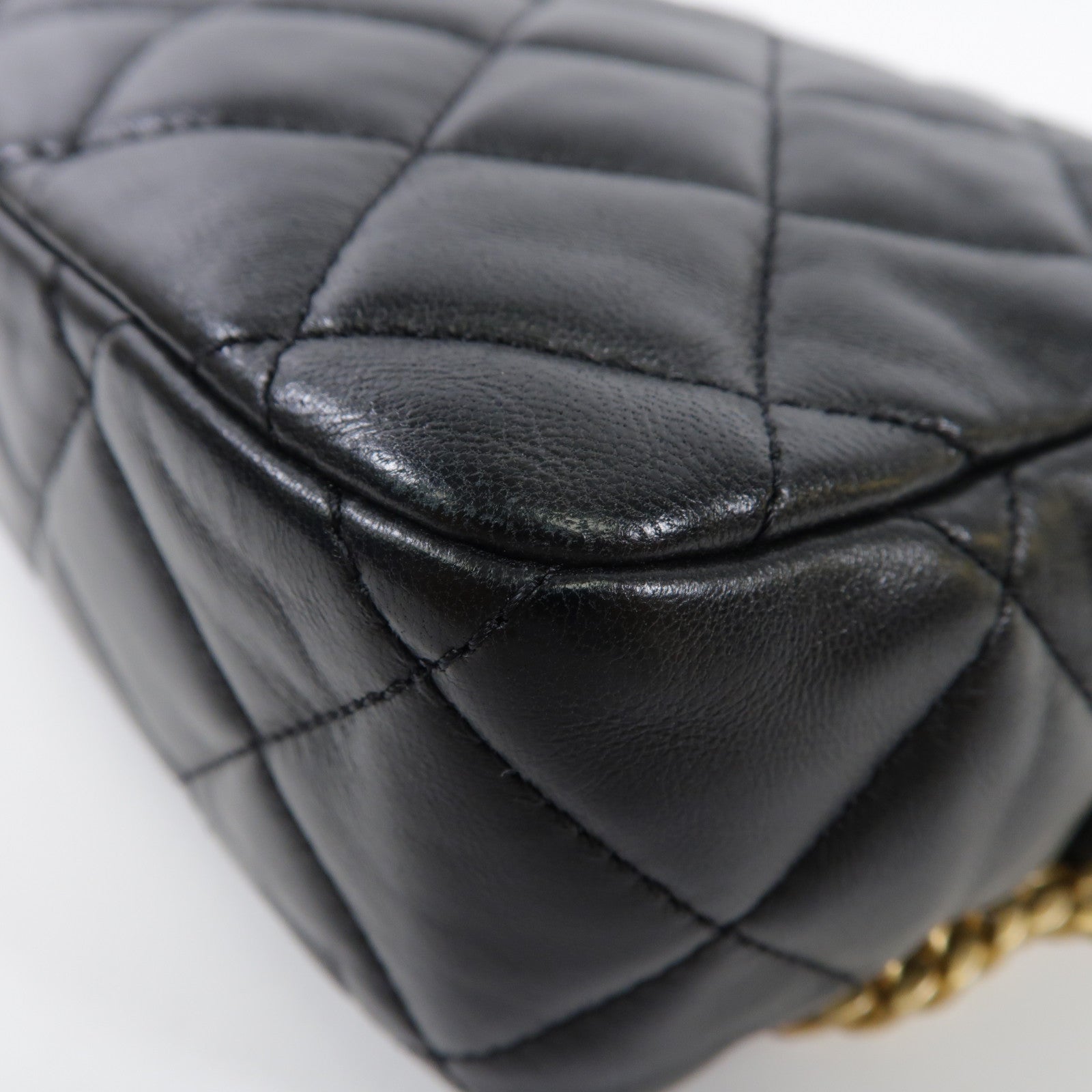CHANEL 羊皮皮革Chain Shoulder Bag金扣鏈帶肩背袋