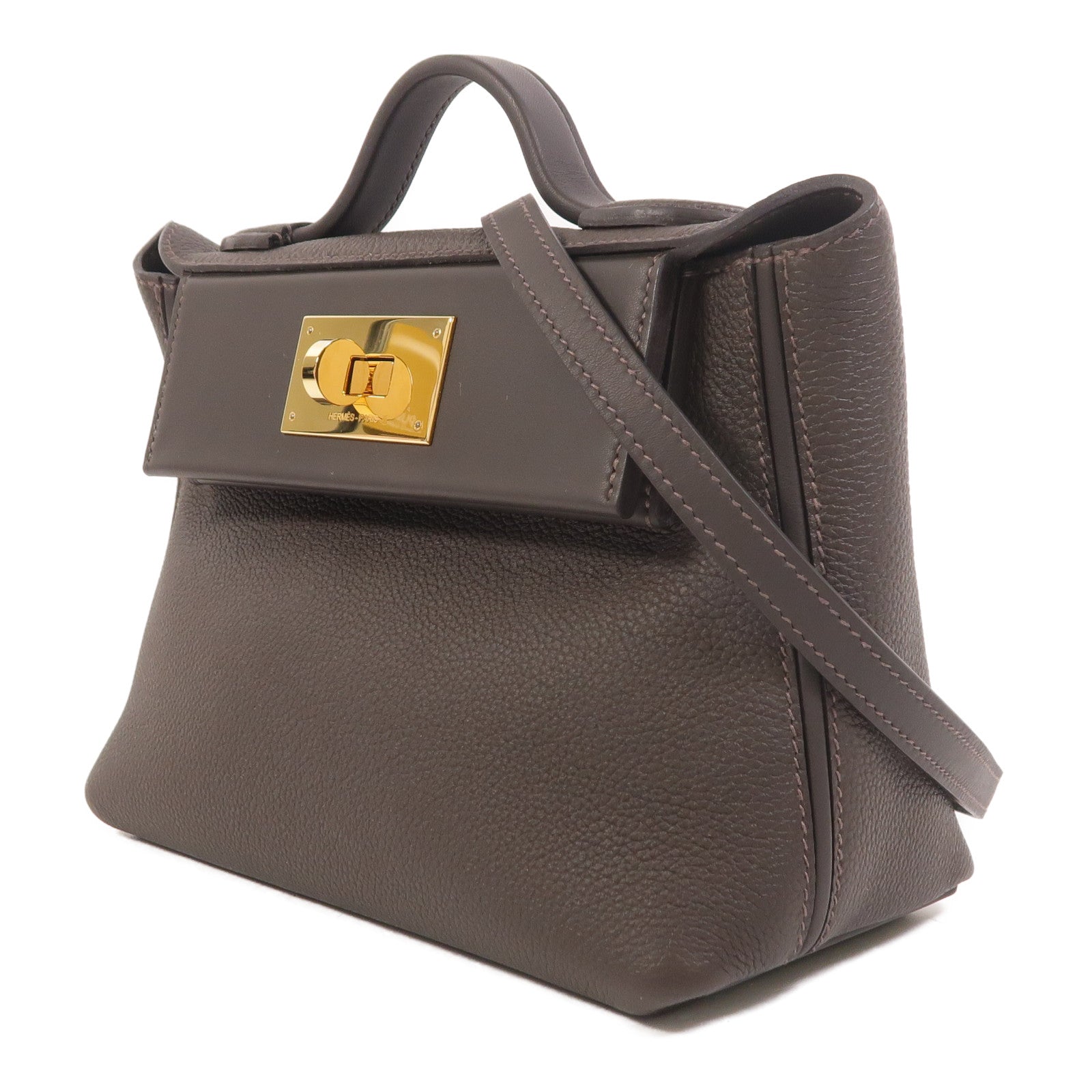HERMES 24/24 Mini手挽肩背兩用袋Moka