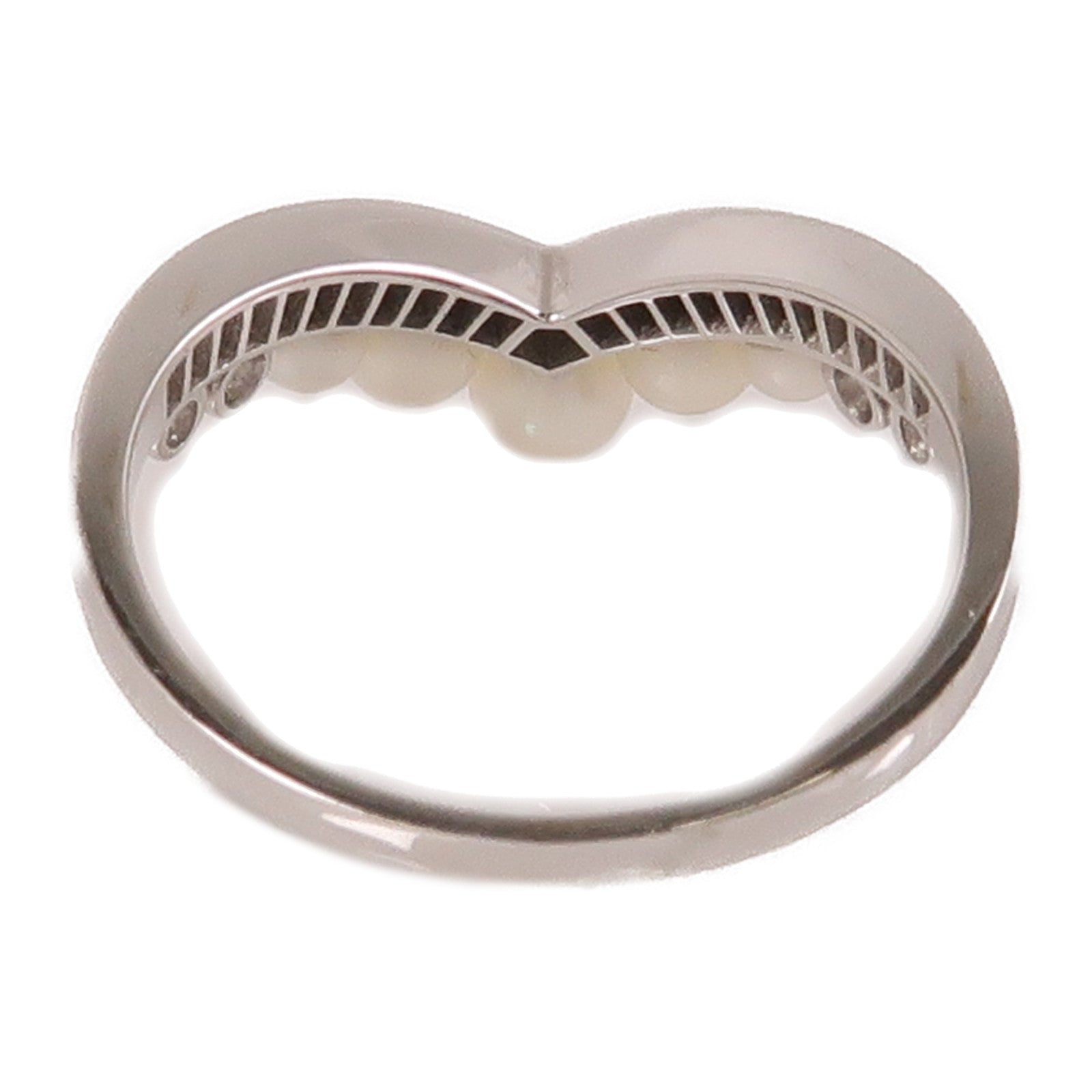 JEWELRY 18K白金Pearl Diamond Ring珍珠/0.12ct鑽石戒指US#5.75
