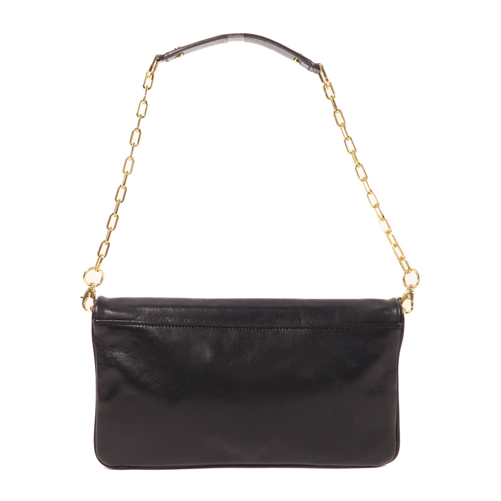 牛皮皮革Reva Clutch金扣鏈帶肩背袋