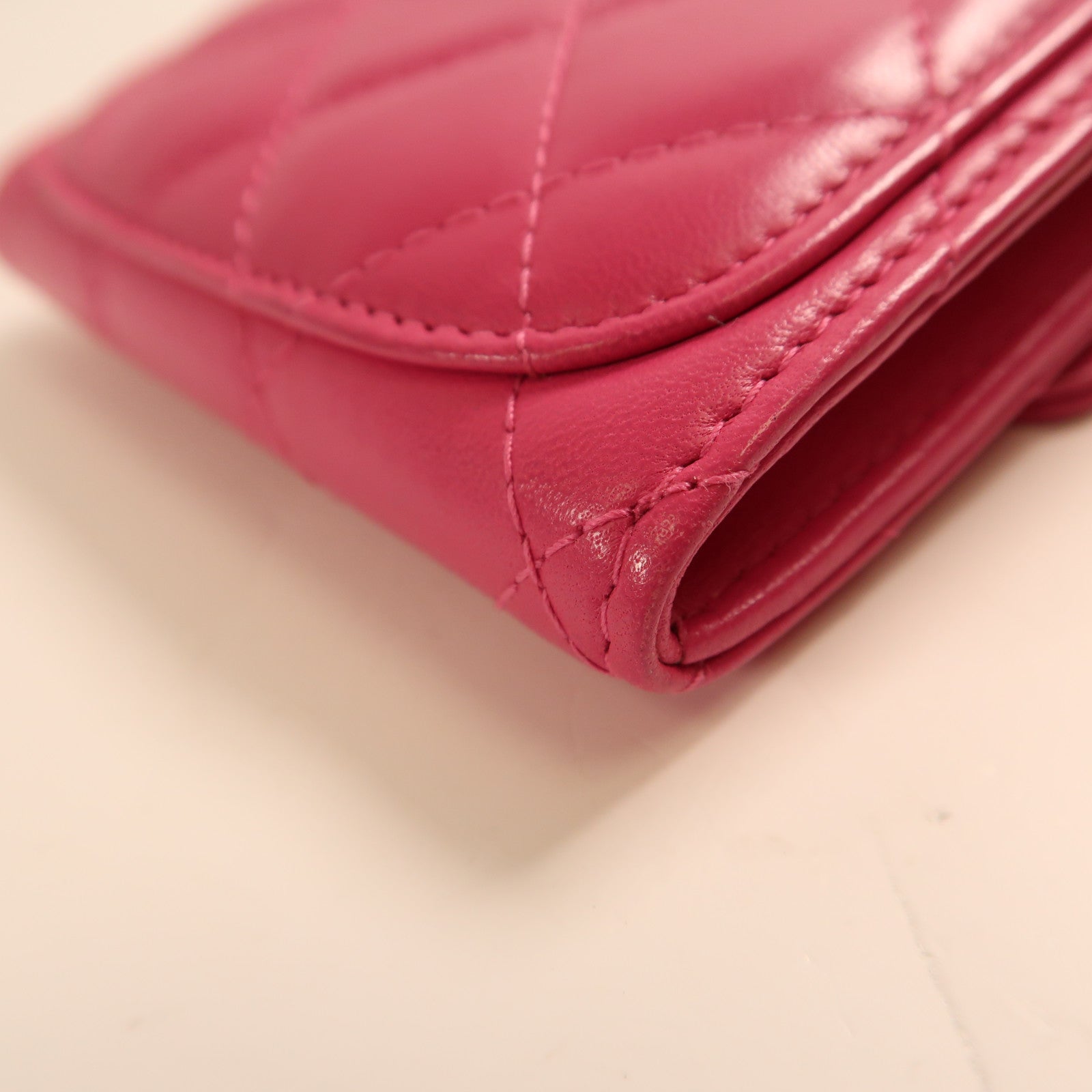CHANEL 【激減優惠】羊皮皮革Card Case銀扣卡片套