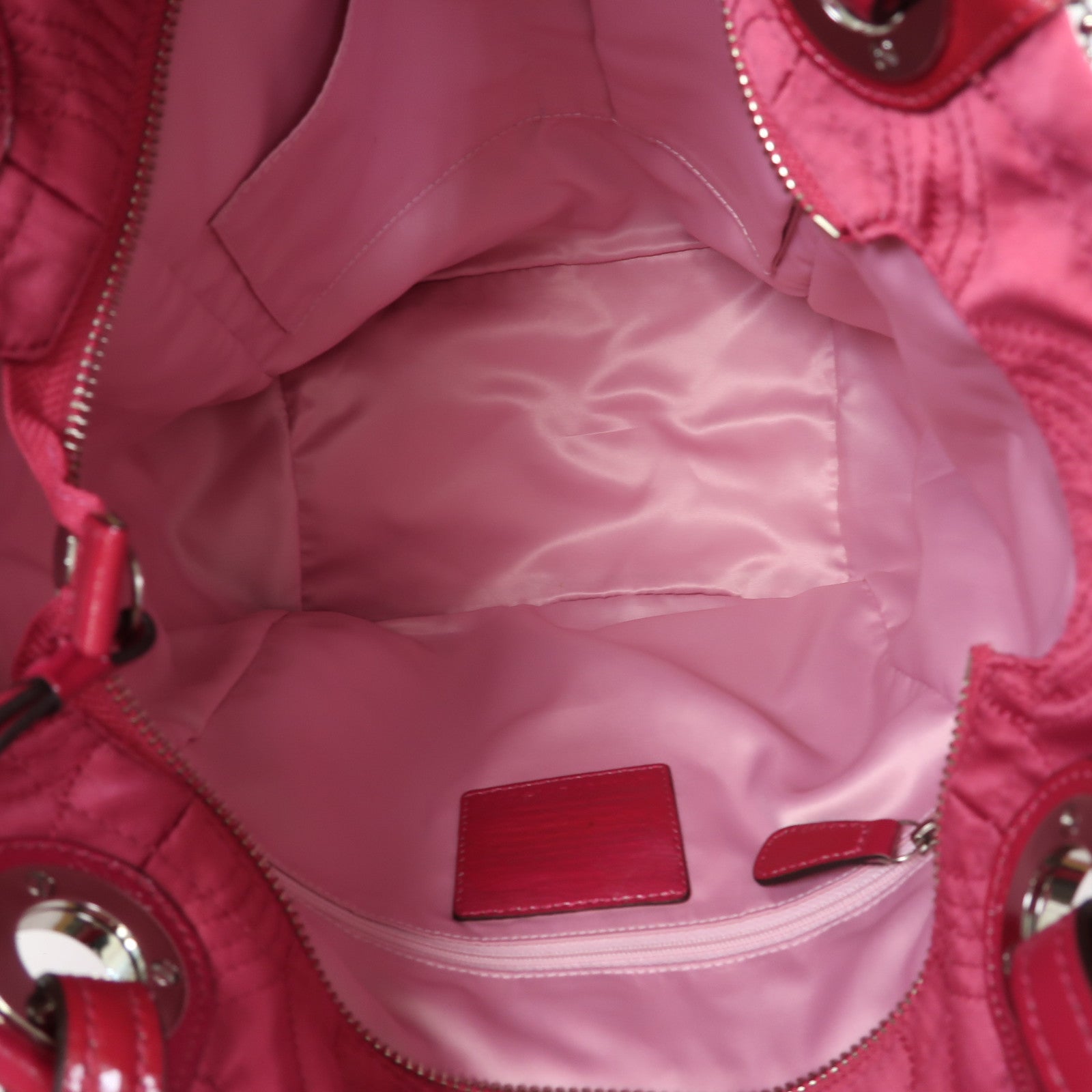 COACH 【激減優惠】帆布Shoulder Bag銀扣肩背袋粉紅色