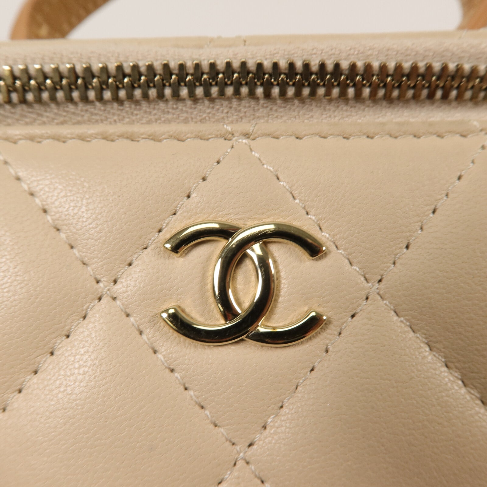 CHANEL 羊皮皮革Vanity Case鏈帶手挽肩背兩用袋
