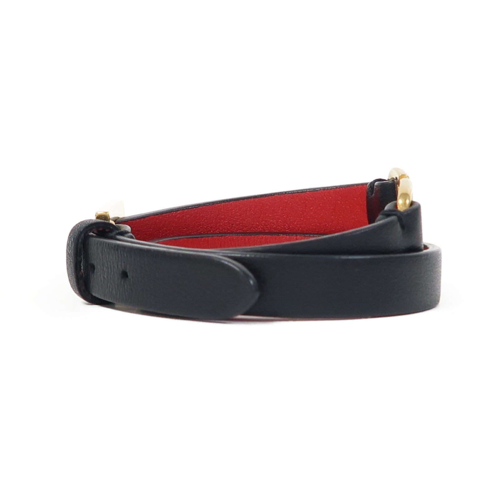 Valentino 牛皮皮革Vlogo手鐲黑色