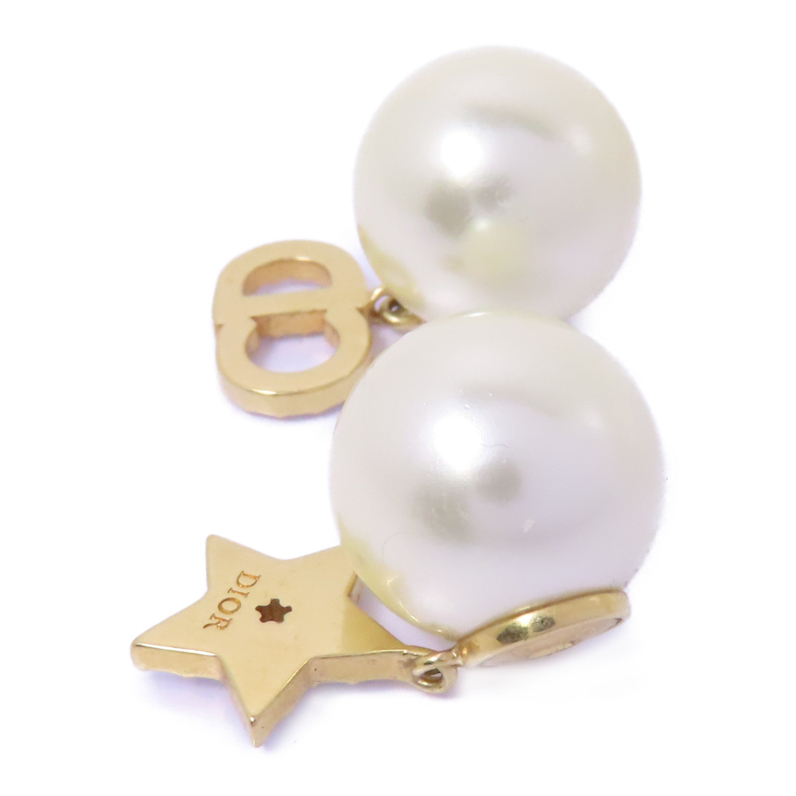 Dior 金屬/PVC Earrings耳環白色/金色