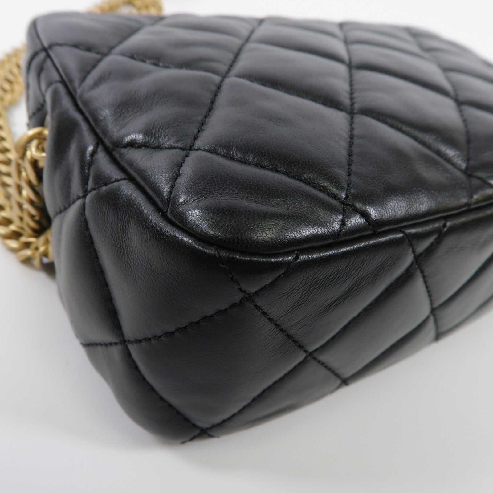 CHANEL 羊皮皮革Chain Shoulder Bag金扣鏈帶肩背袋