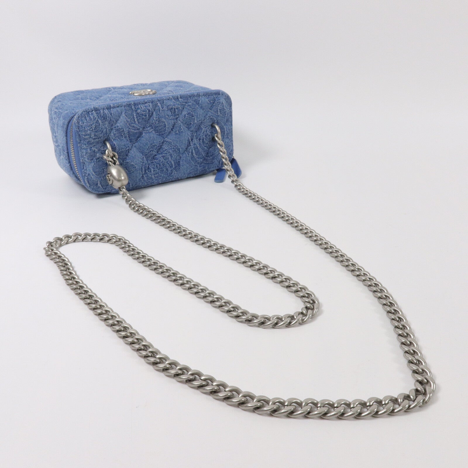 CHANEL 牛仔布Sweetheart Crush Vanity Case鏈帶肩背袋