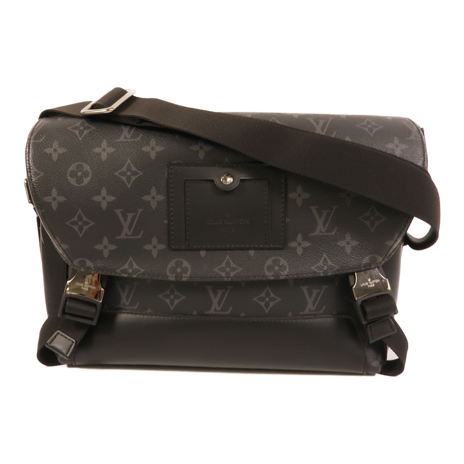 LOUIS VUITTON Monogram Eclipse Messenger PM Voyager銀扣肩背袋