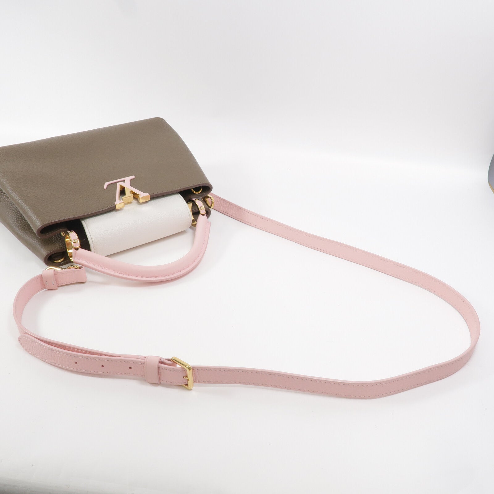 LOUIS VUITTON 牛皮皮革Capucines BB手挽肩背兩用袋