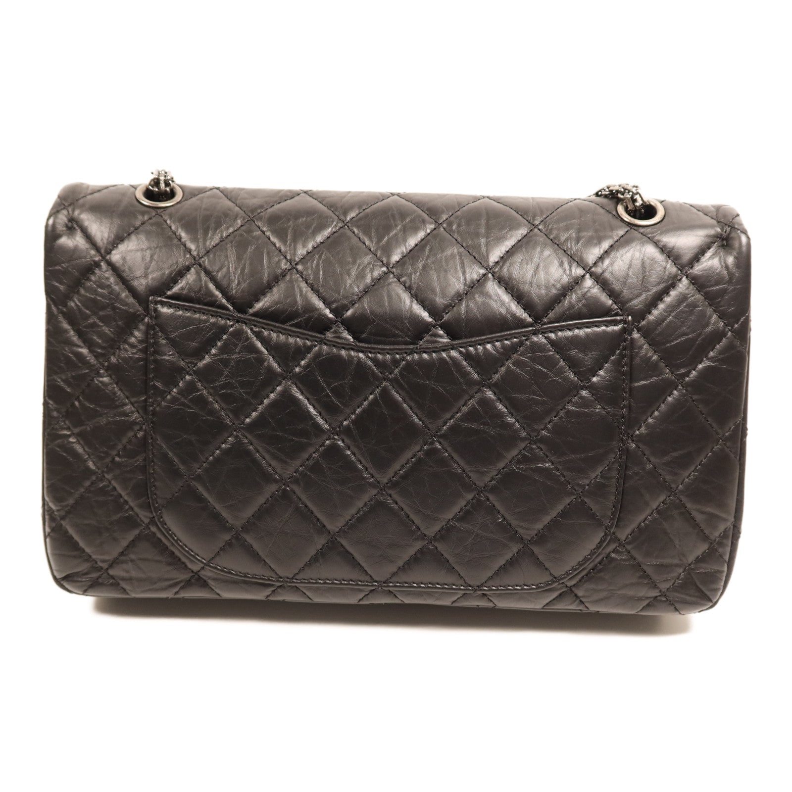 CHANEL 牛皮皮革2.55銀扣鏈帶肩背袋