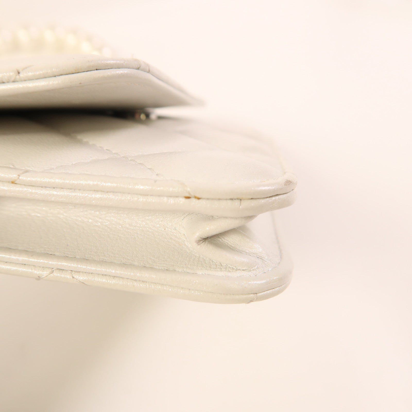 CHANEL CC Wallet On Chain Shoulder Bag Calfskin Leather White