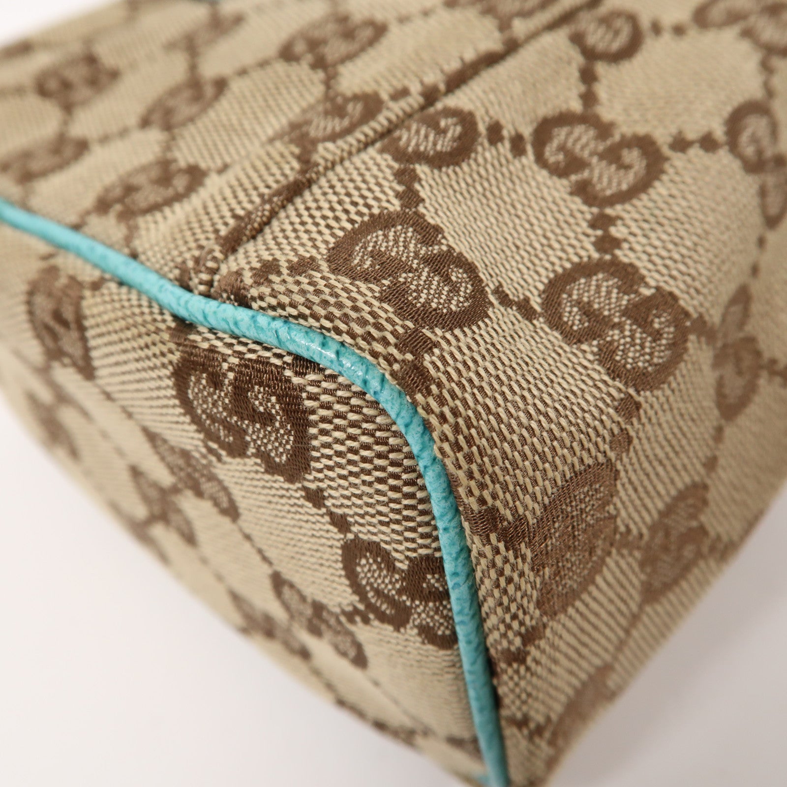 GUCCI 【激減優惠】帆布Small Vanity Bag銀扣手挽袋啡色